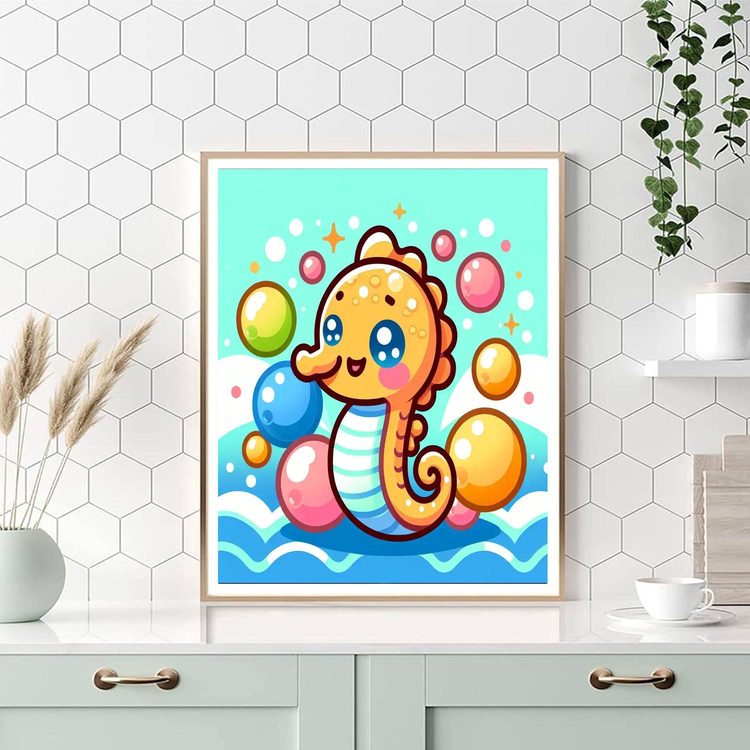 Happy Seahorse Numbered Painting Kits