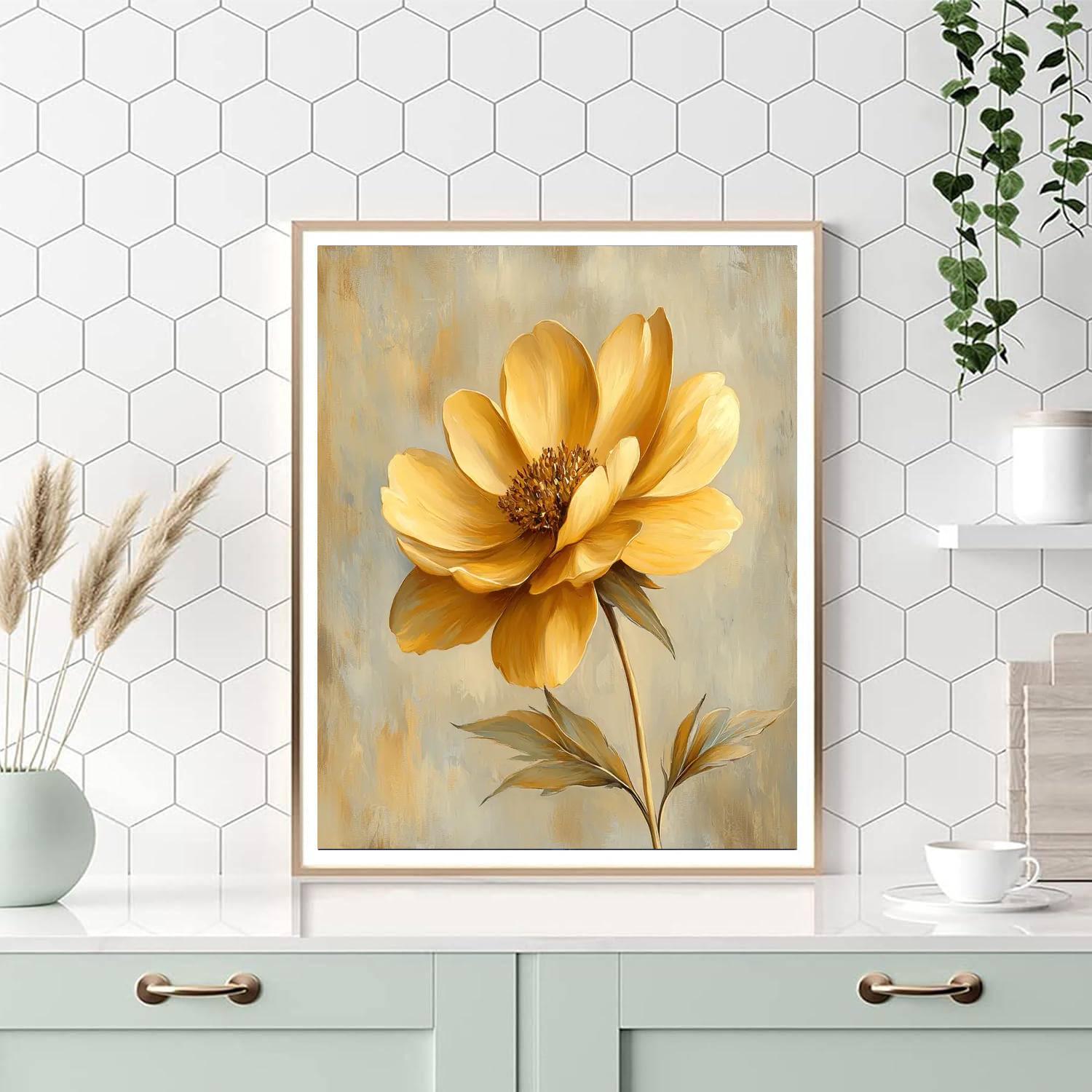 Leonardo Da Vinci Inspired Golden Bloom Study  Paint By Numbers