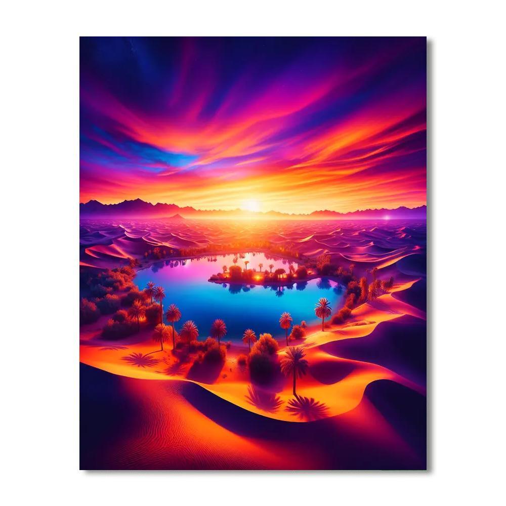 Mystic Desert Oasis At Twilight Paint By Number