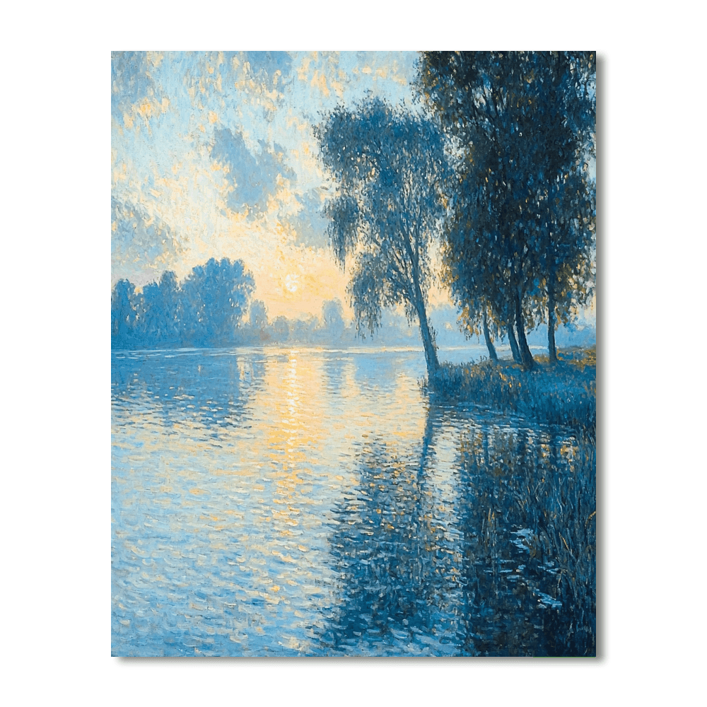 Claude Monet Inspired Riverside Reflections  Numbered Painting Kits