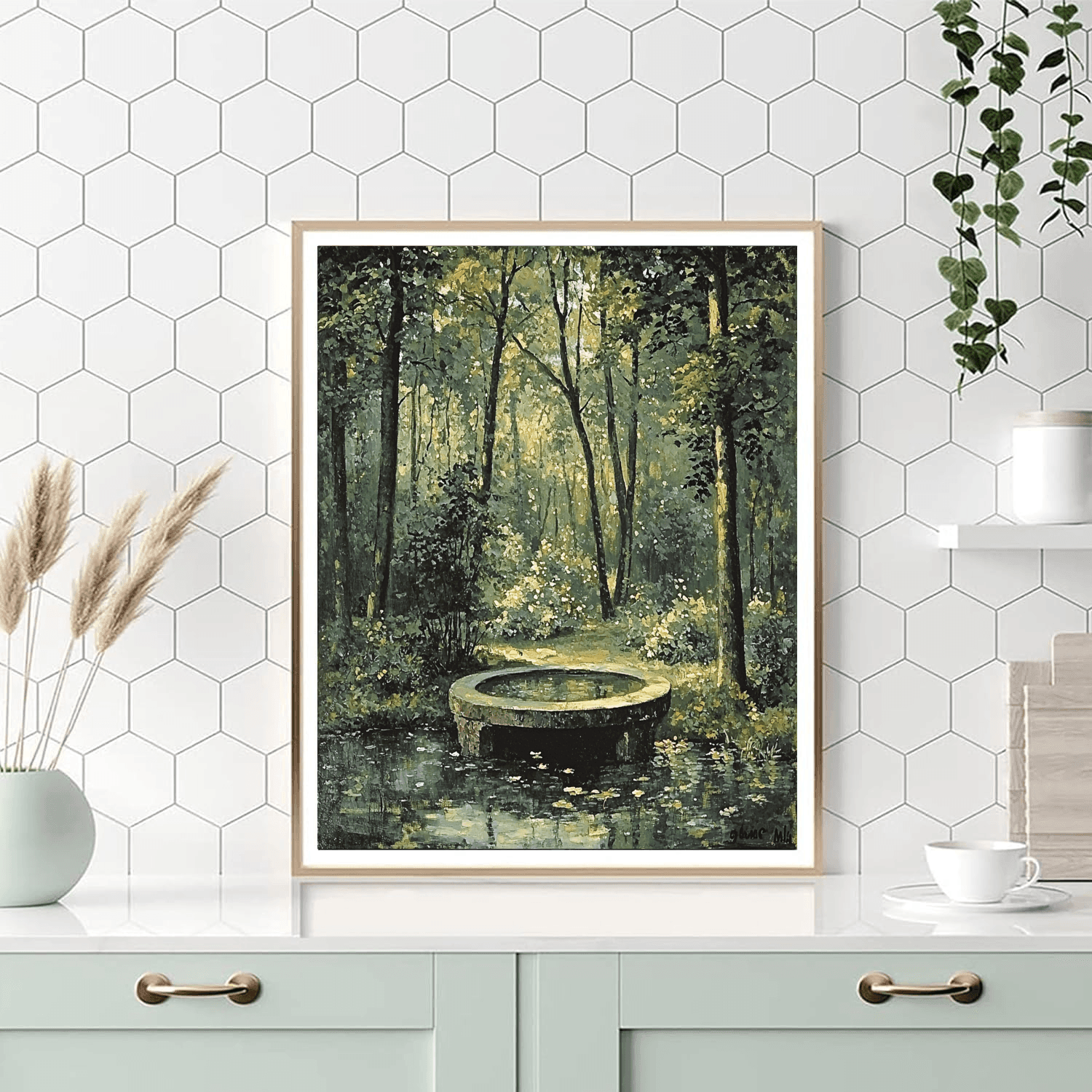 Jean-Baptiste-Camille Corot Inspired Chateau Serenity  Paint By Color