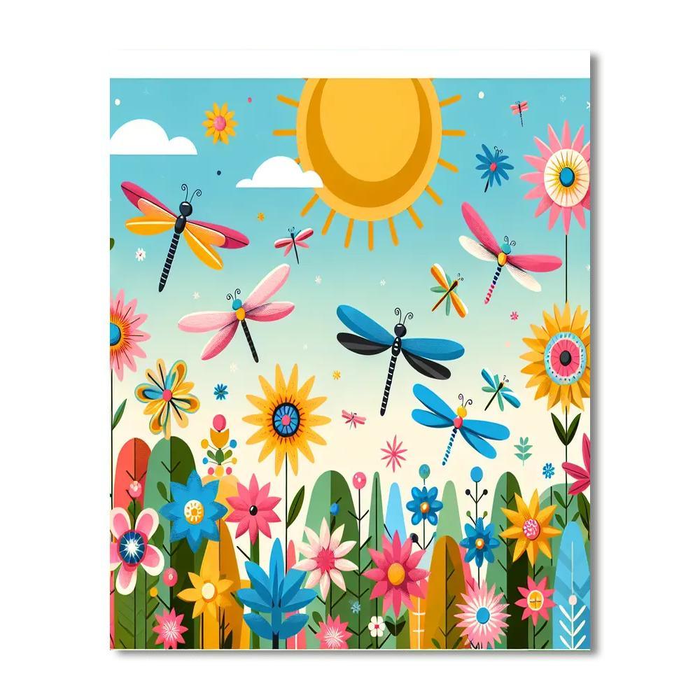Fantastic Dragonfly Garden Painting By Numbers Kit