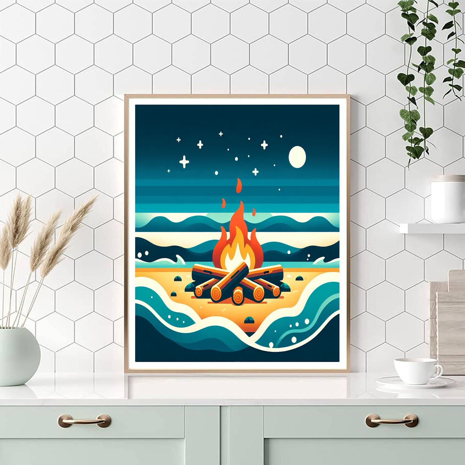 Coastal Campfire Numbered Painting Kits