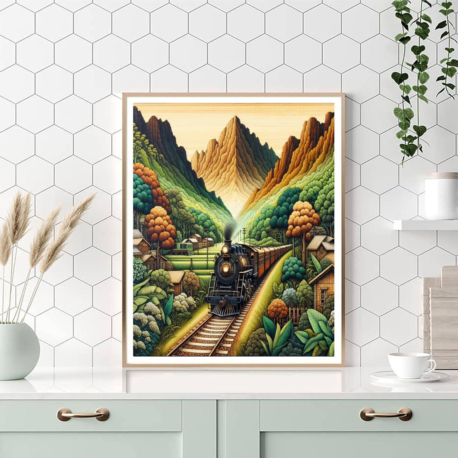 Timeless Vintage Train Number Painting