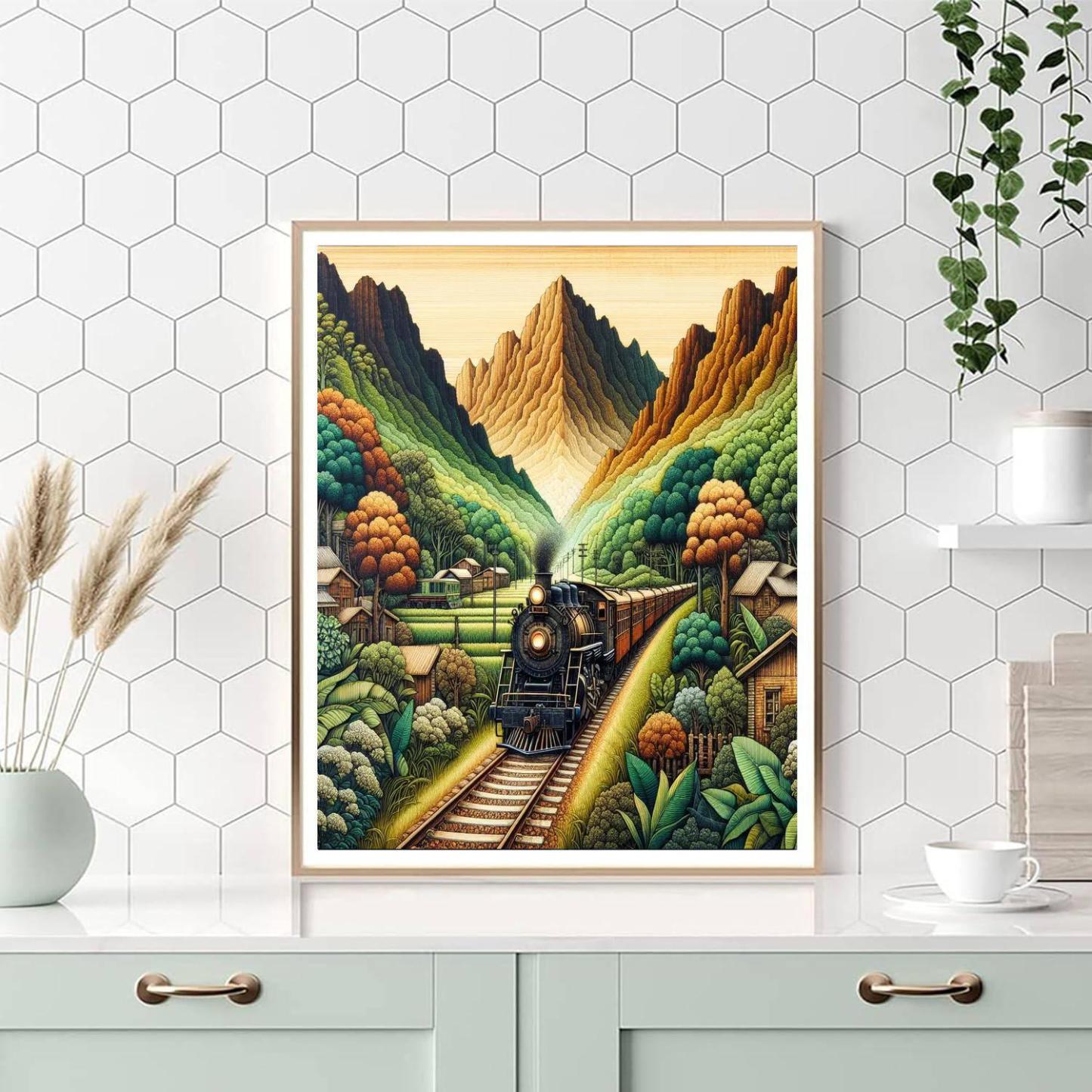 Timeless Vintage Train Number Painting
