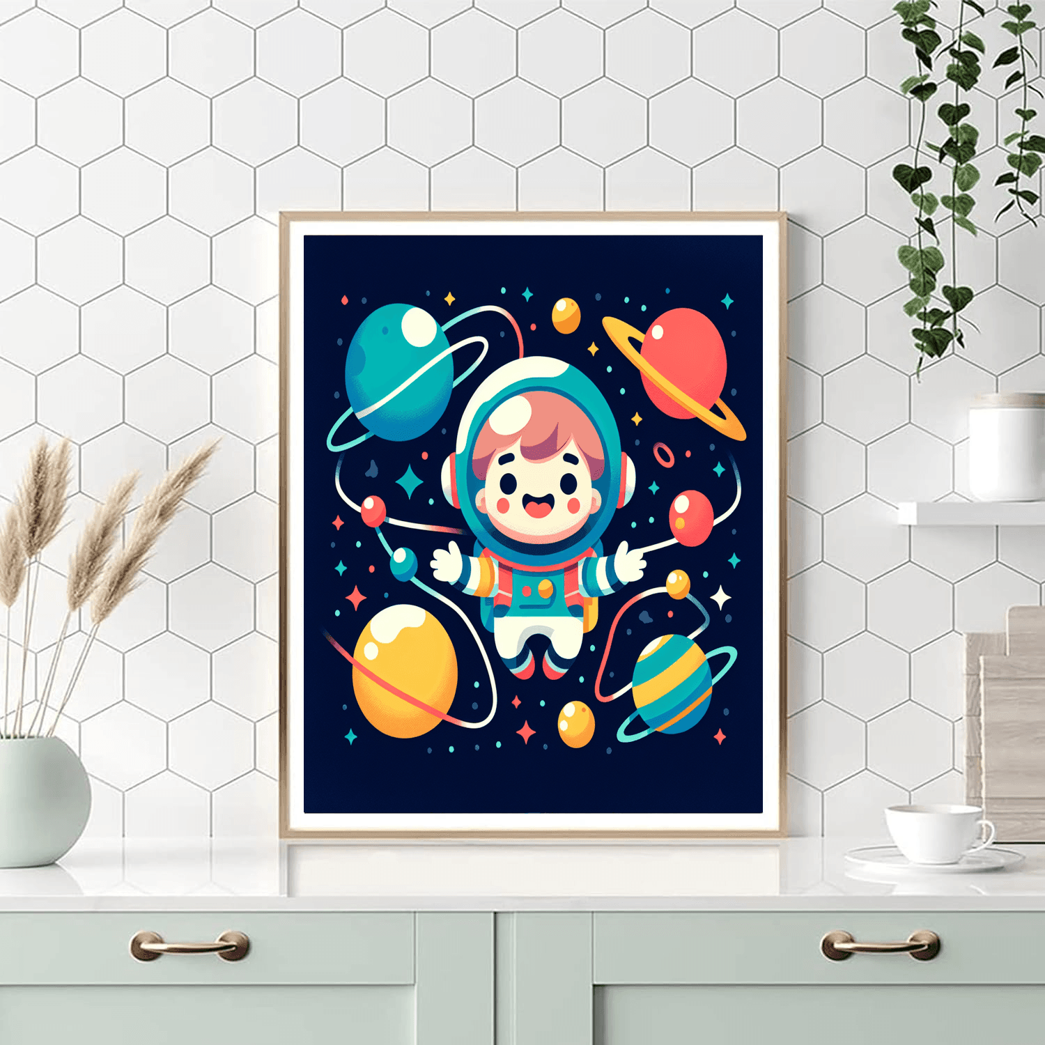 Adventurous Little Astronaut Number Painting