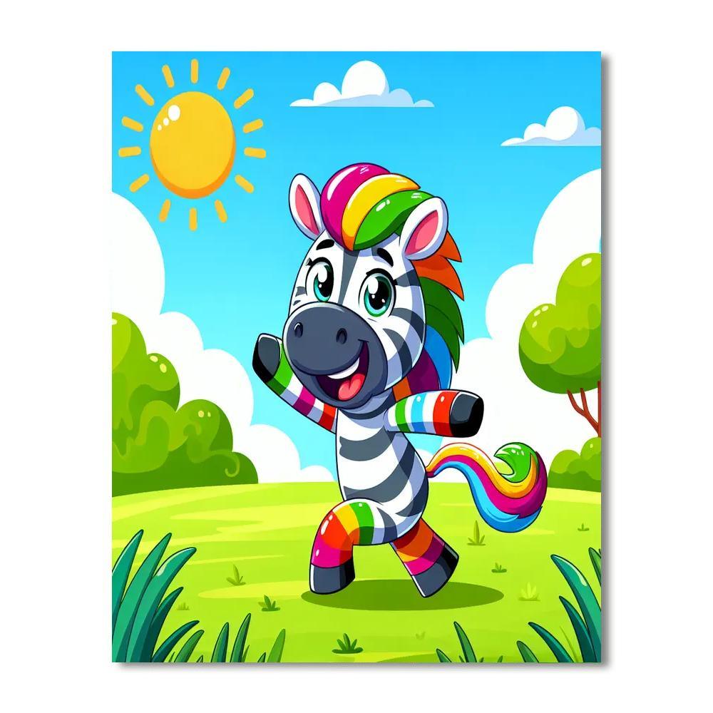 Joyful Zebra Paint By Numbers
