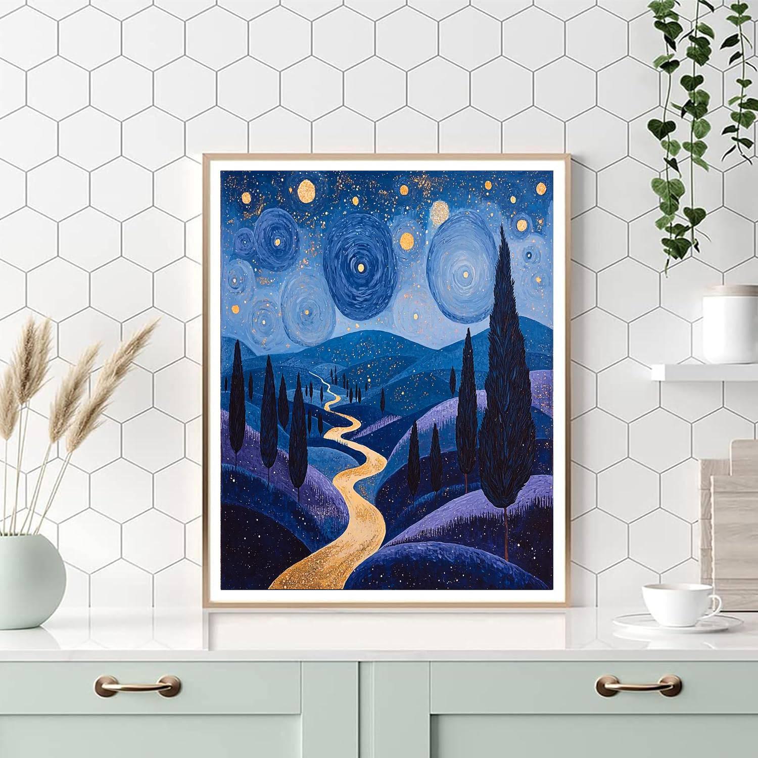 Paul Cézanne Inspired Serene Cosmic Whispers  Paint By Numbers Kits