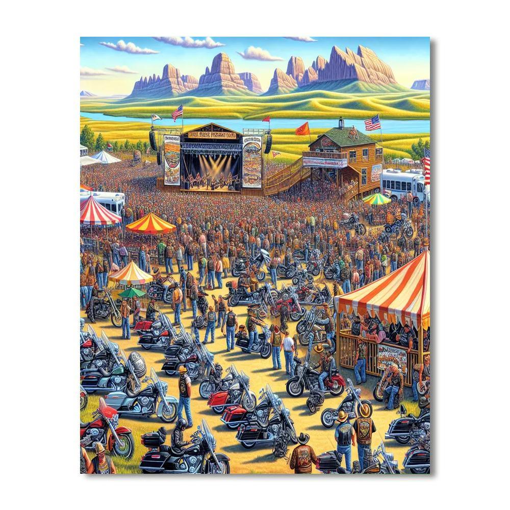 Sturgis Motorcycle Rally Paint By Numbers Art