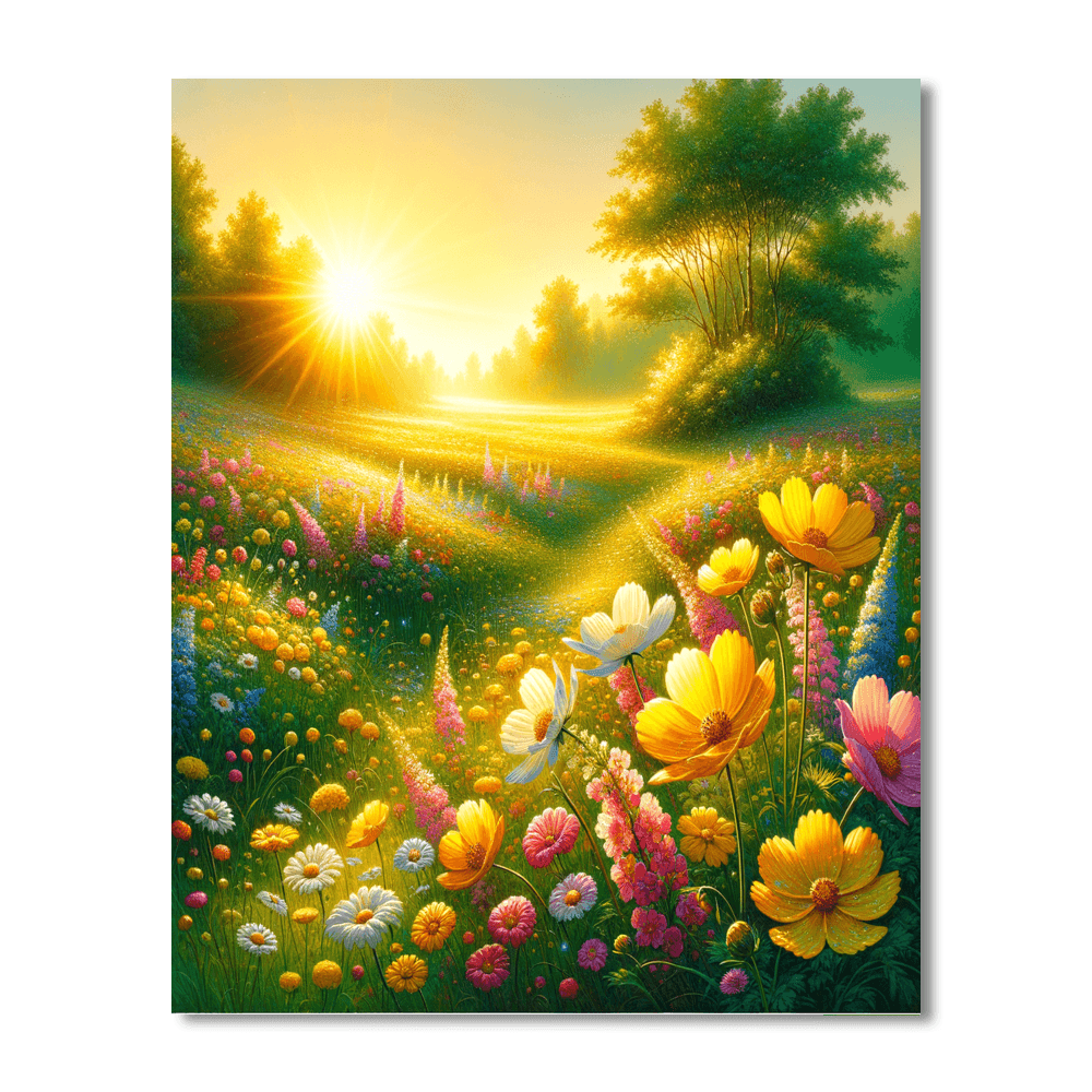 Sunlit Meadow Stroll Paint By Color
