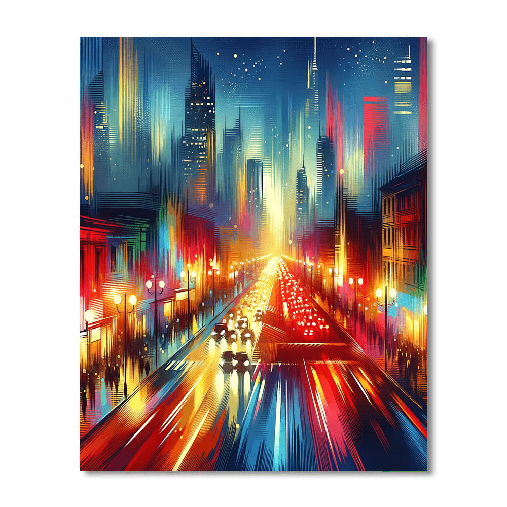 Energetic City Life Paint By Numbers Art