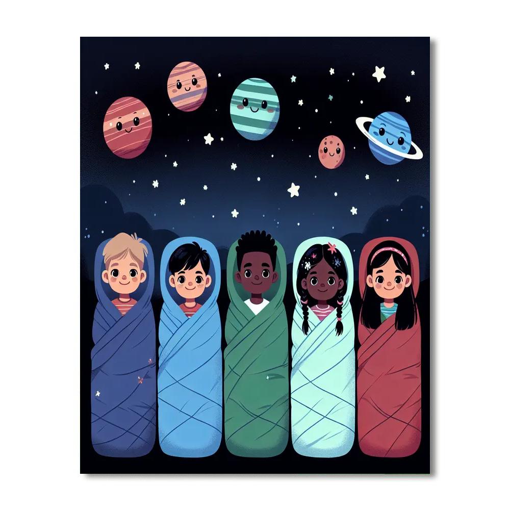 Space Slumber Party Number Painting