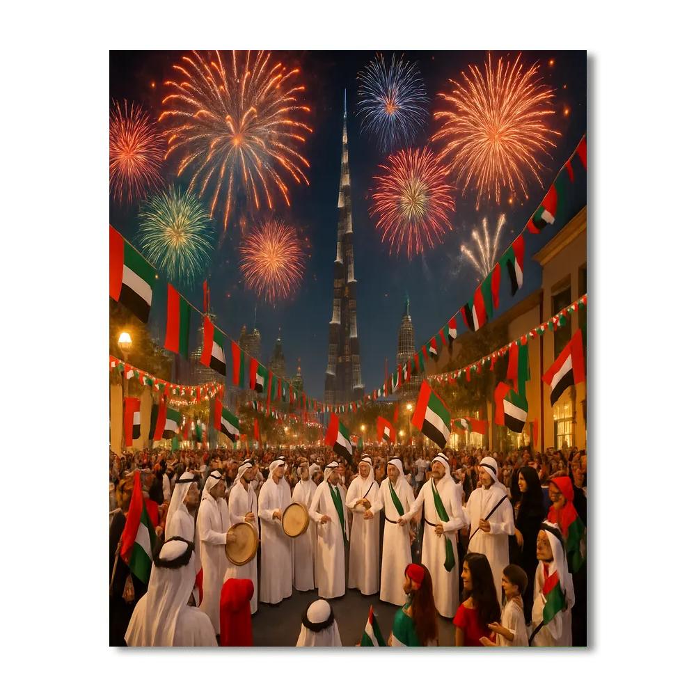 National Day - United Arab Emirates Painting Number Kit