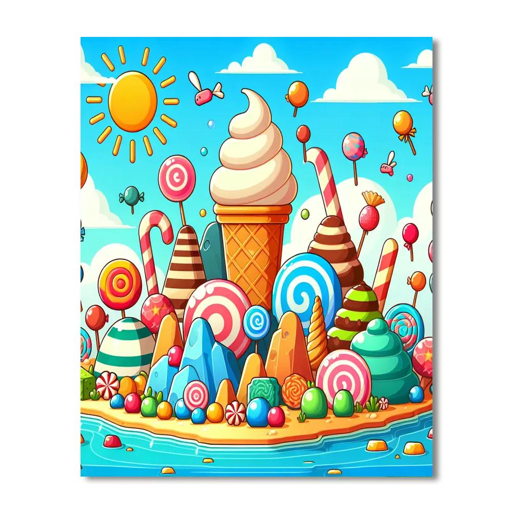 Whimsical Ice Cream Island Paint By Number