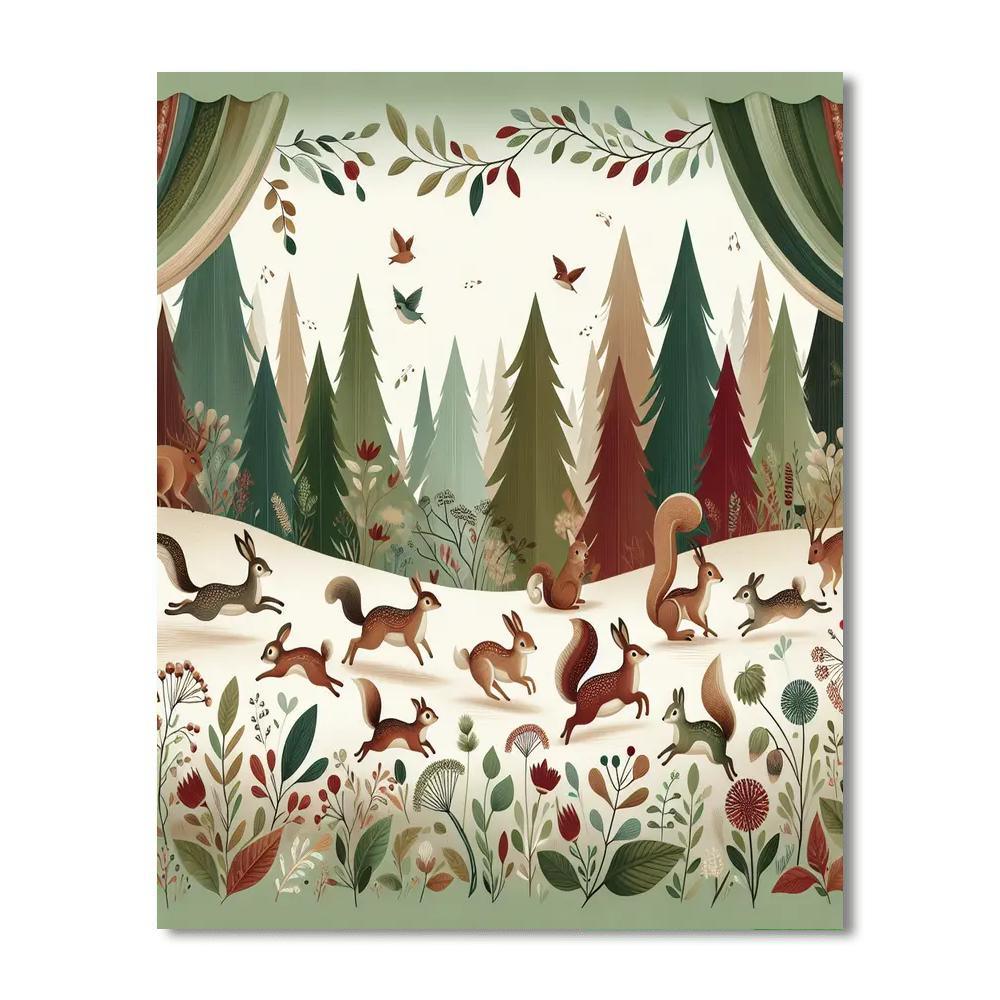 Woodland Critter Parade Painting Number Kit