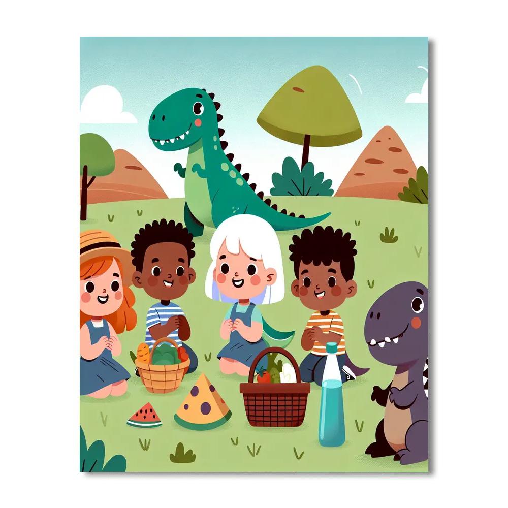 Friendly Dino Picnic Numbered Painting Kits