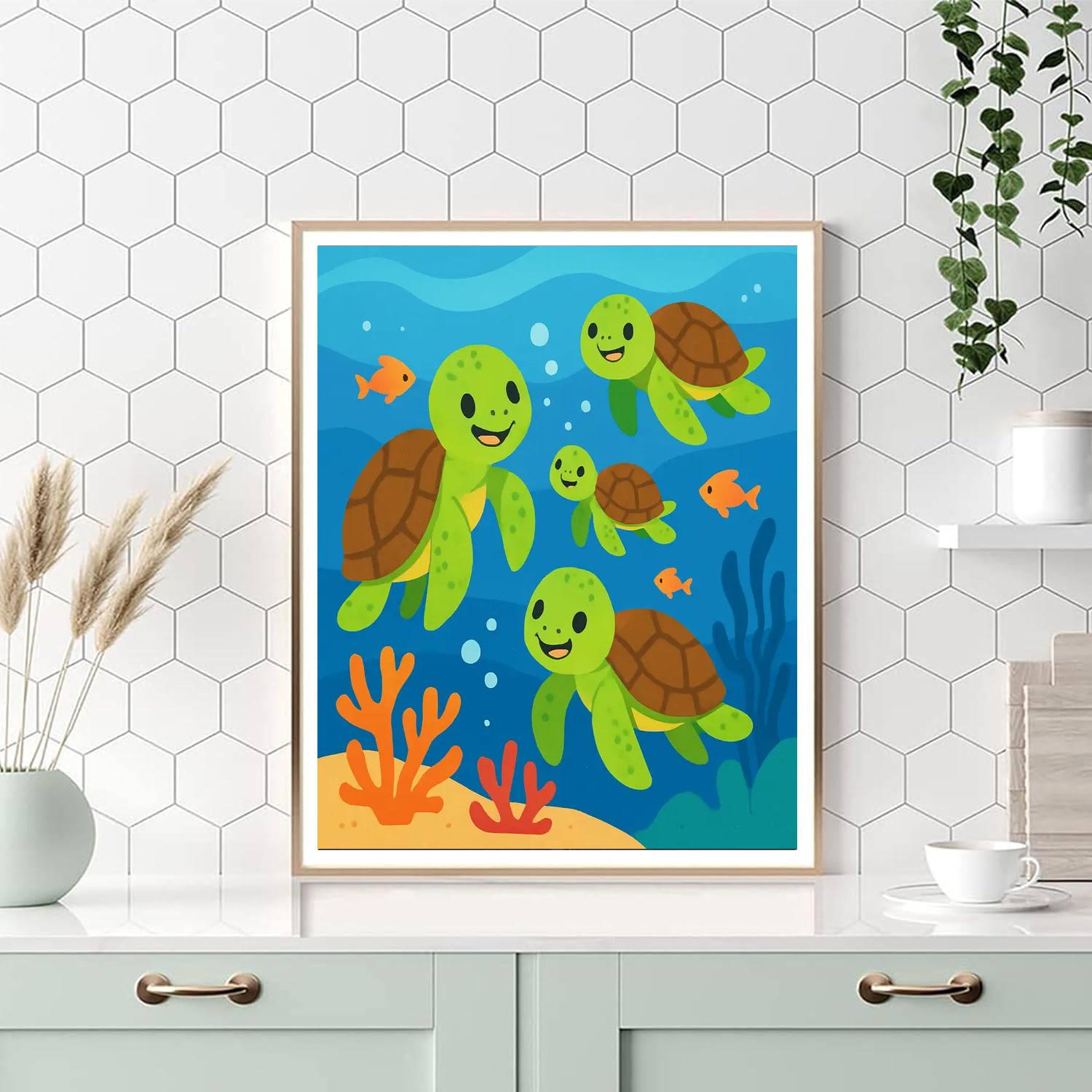 Joyful Turtles Numbered Painting Kits