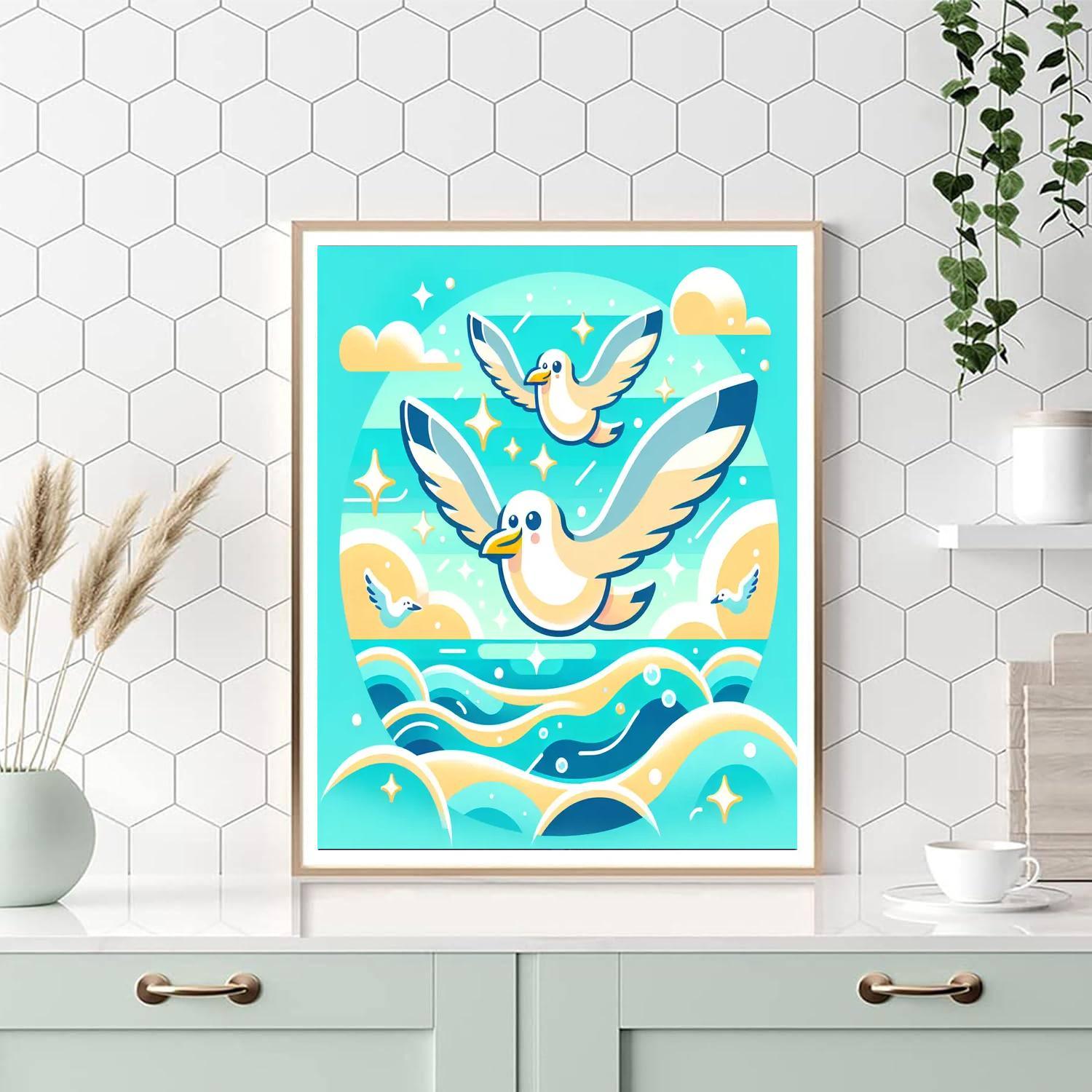 Soaring Seagull Adventure Paint By Numbers Art