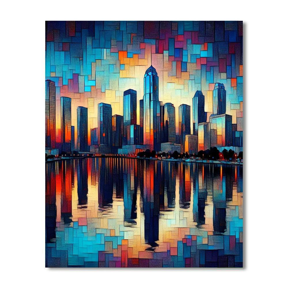 Vibrant Urban Reflections Paint By Numbers Art