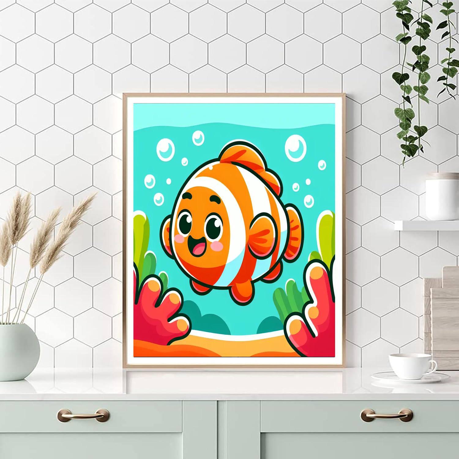 Cheerful Clown Fish Swim Paint By Number