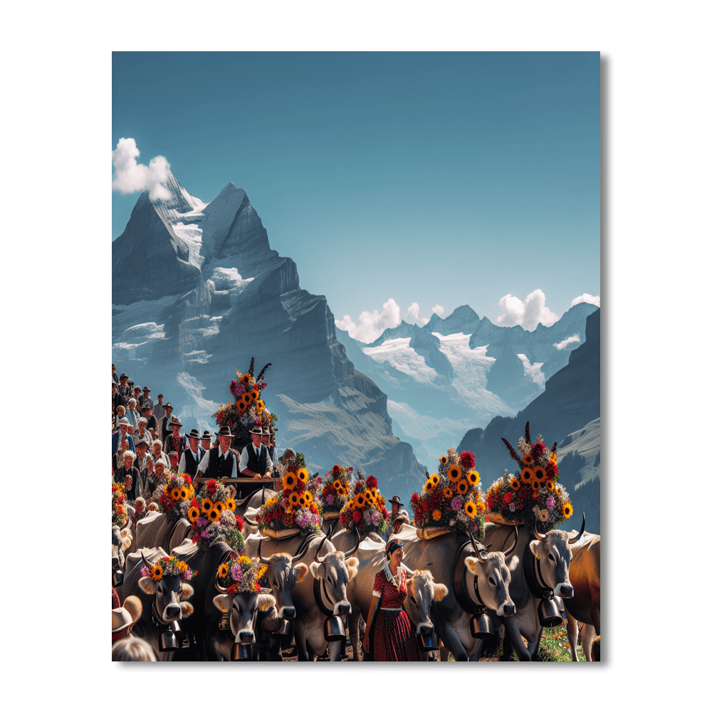 Alpine Transhumance Festival - Switzerland Paint By Number