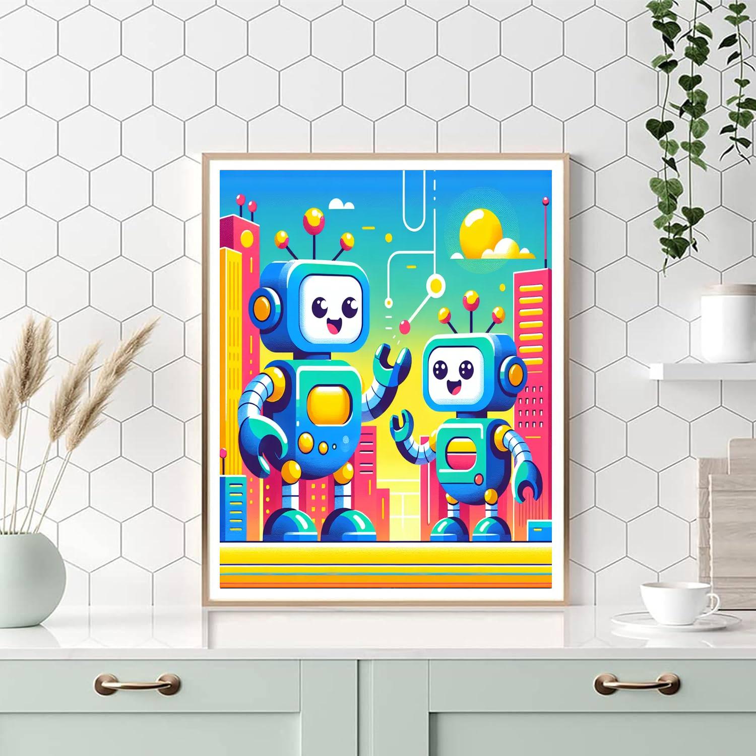 Giant Robot Battle Paint By Numbers Kits