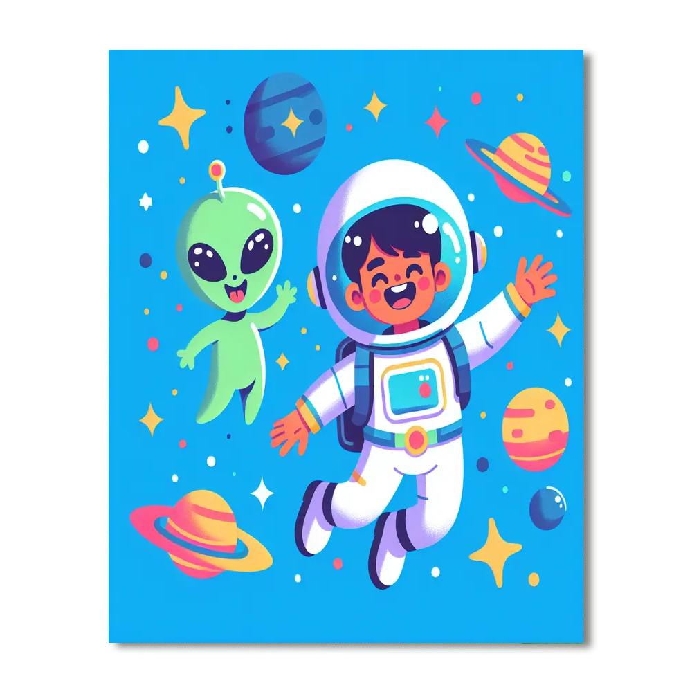 Astronaut's Astro-antics Number Painting