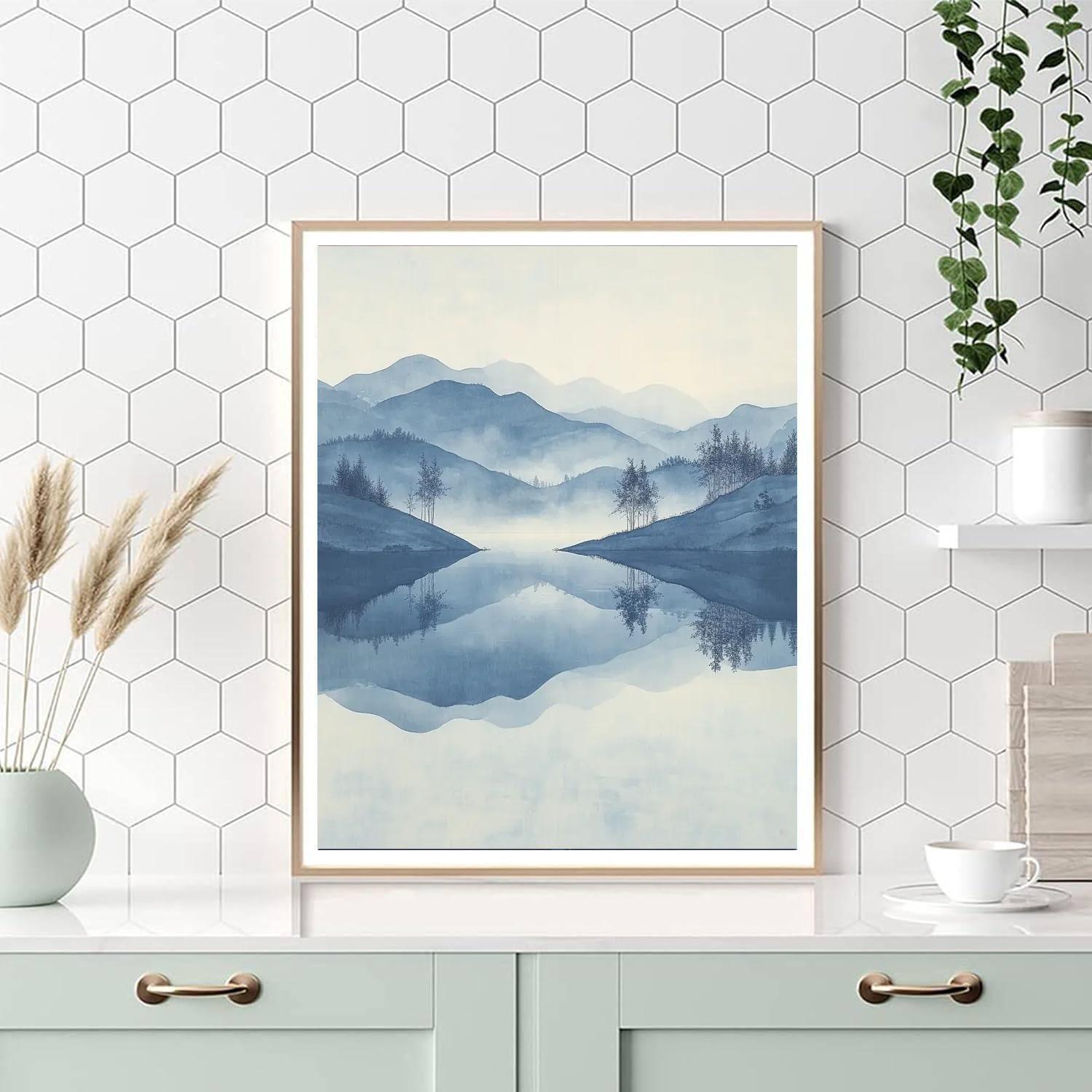 Zhao Mengfu Inspired Infinite Tranquility  Painting By Numbers Kit