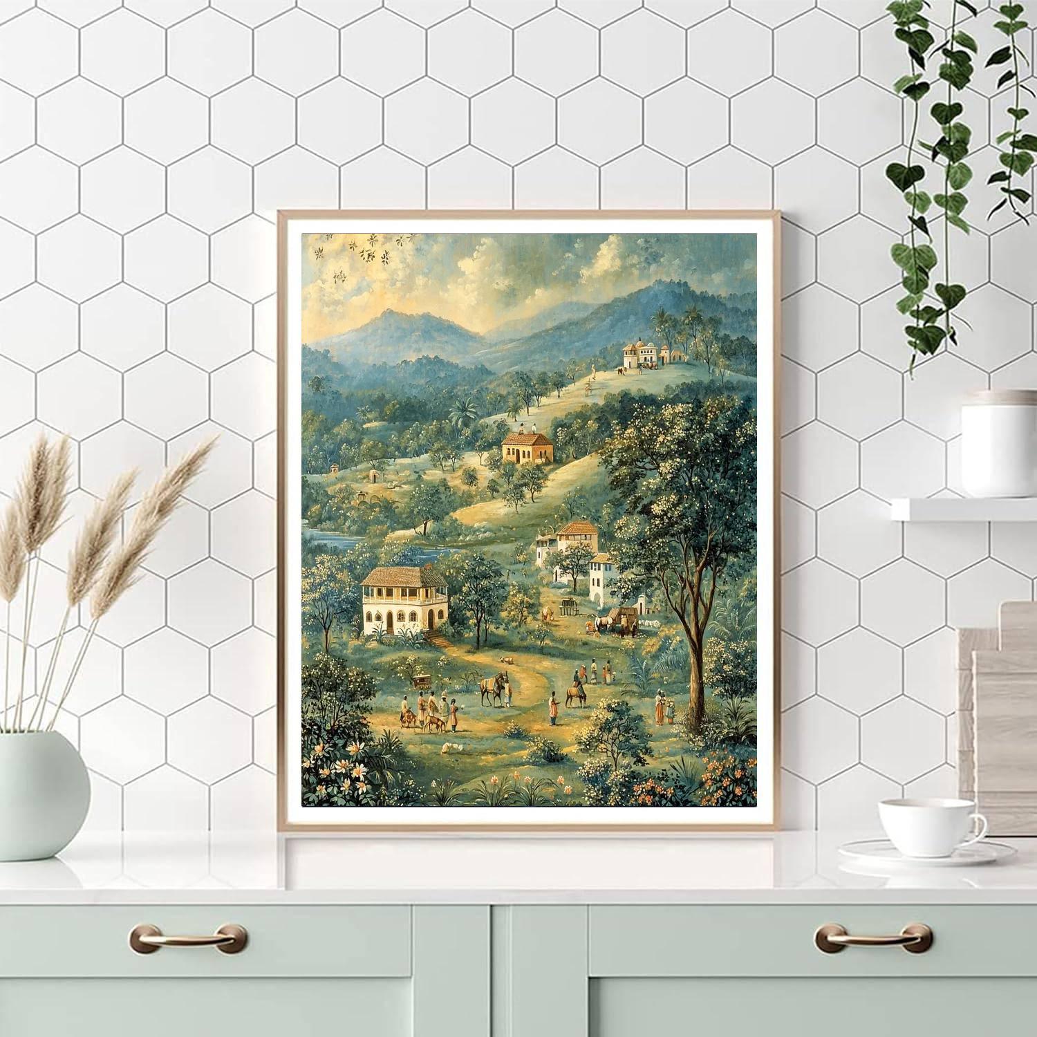 Nandalal Bose Inspired Rural Symphony  Number Painting