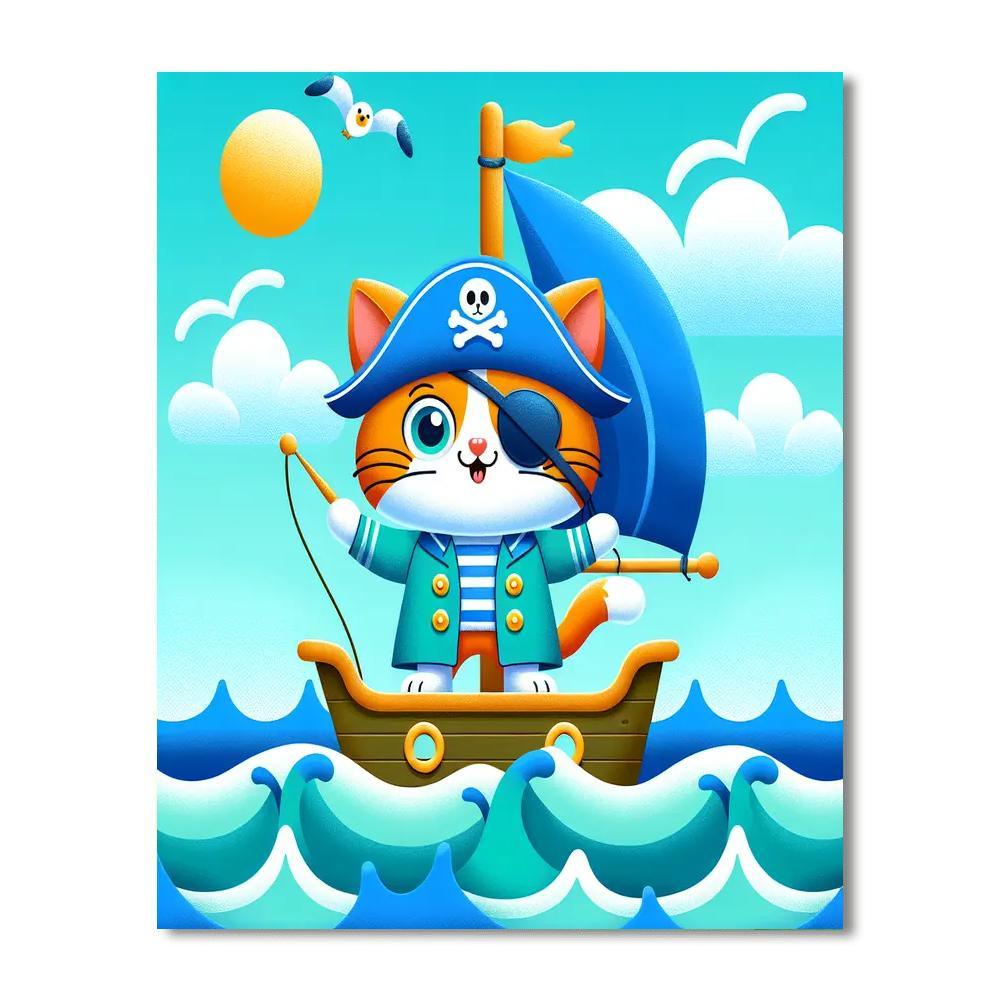 Adventure With Captain Cat Paint By Numbers Art