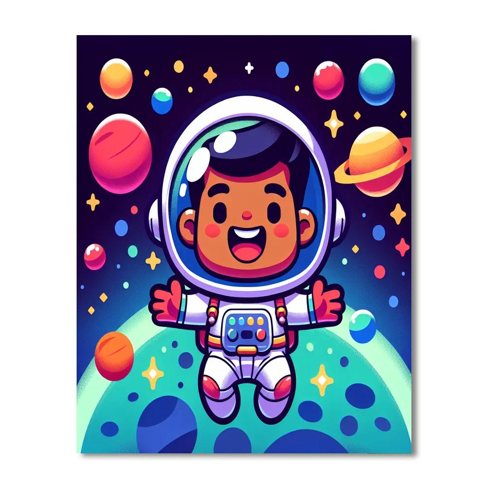 Happy Astronaut Paint By Numbers Art
