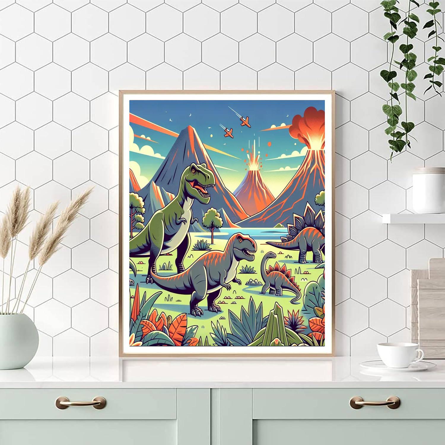 Dinosaur Time Travel Painting By Numbers Kit
