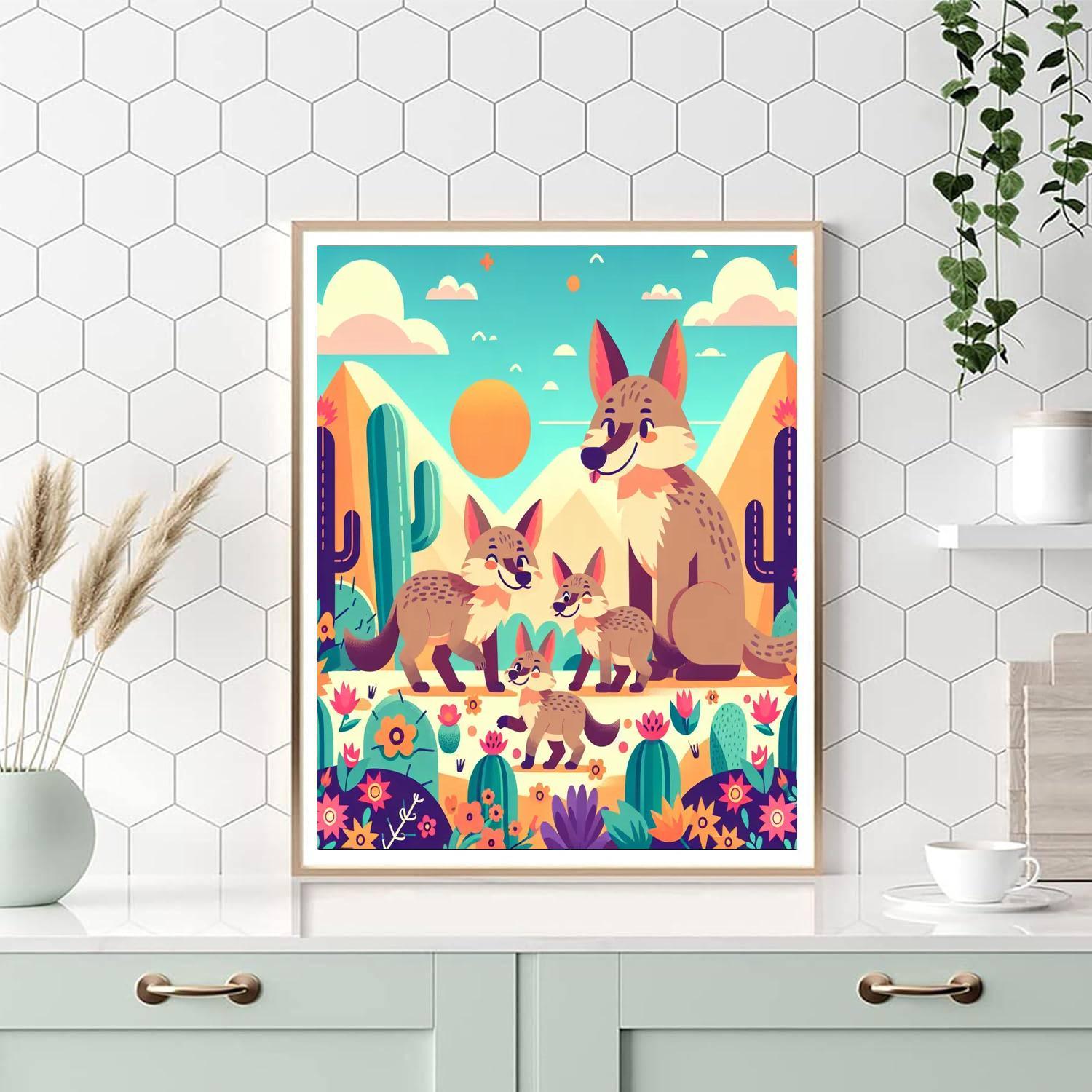 Curious Coyote Family Paint By Number