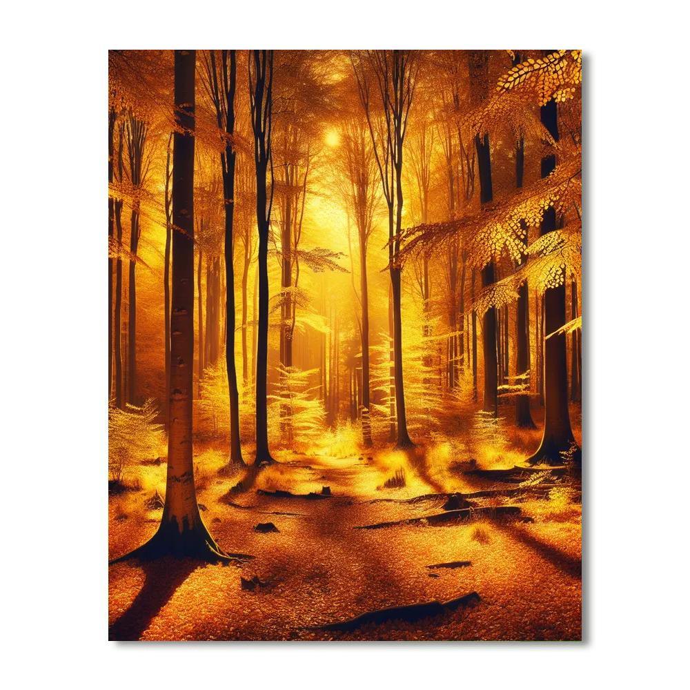 Golden Forest Retreat Paint By Numbers Art