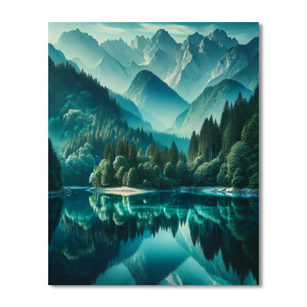 Serene Reflection Of Nature Paint By Color