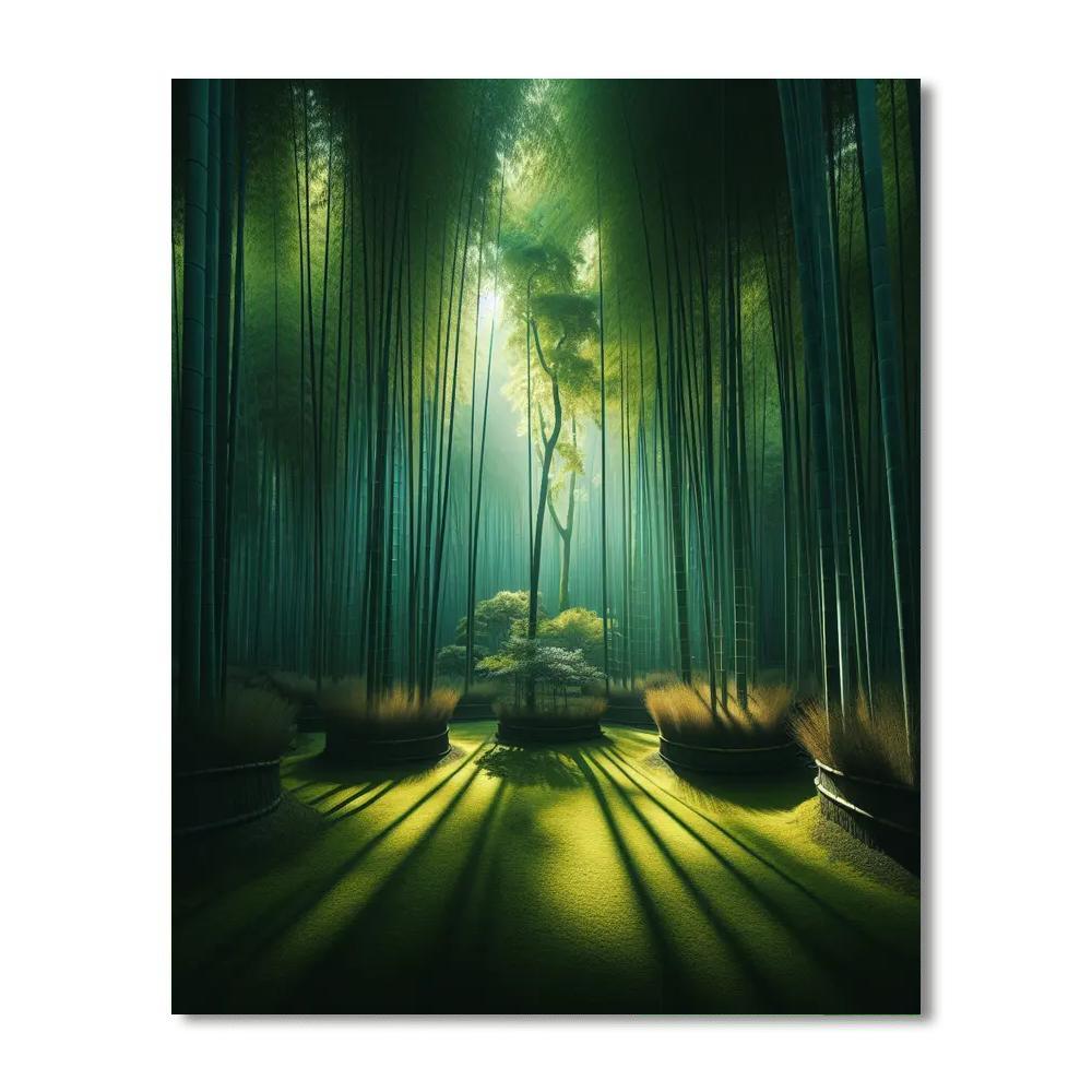 Calm Bamboo Grove Painting Number Kit