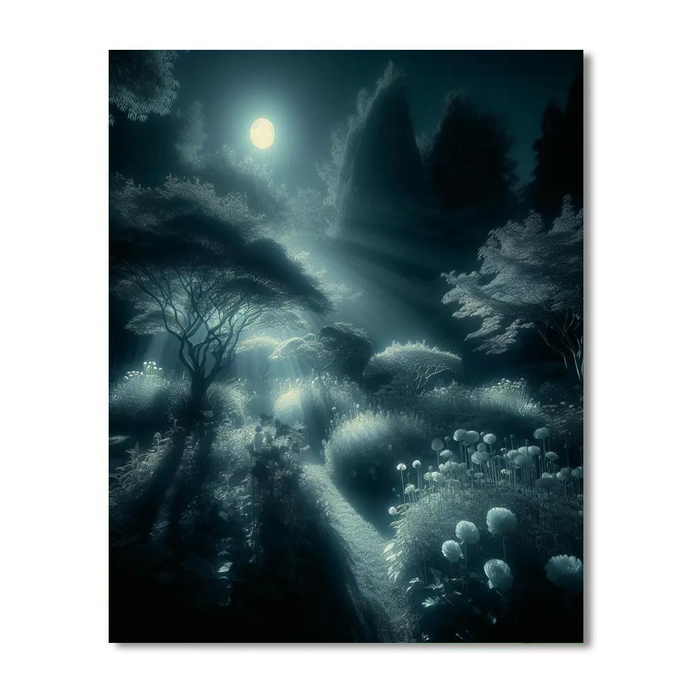 Moonlit Garden Retreat Painting By Numbers Kit