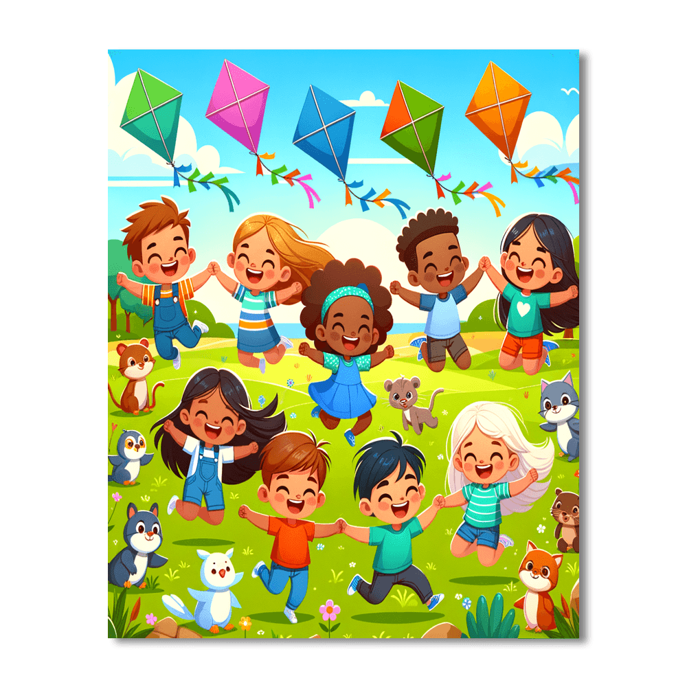 Whimsical Windy Day Number Painting