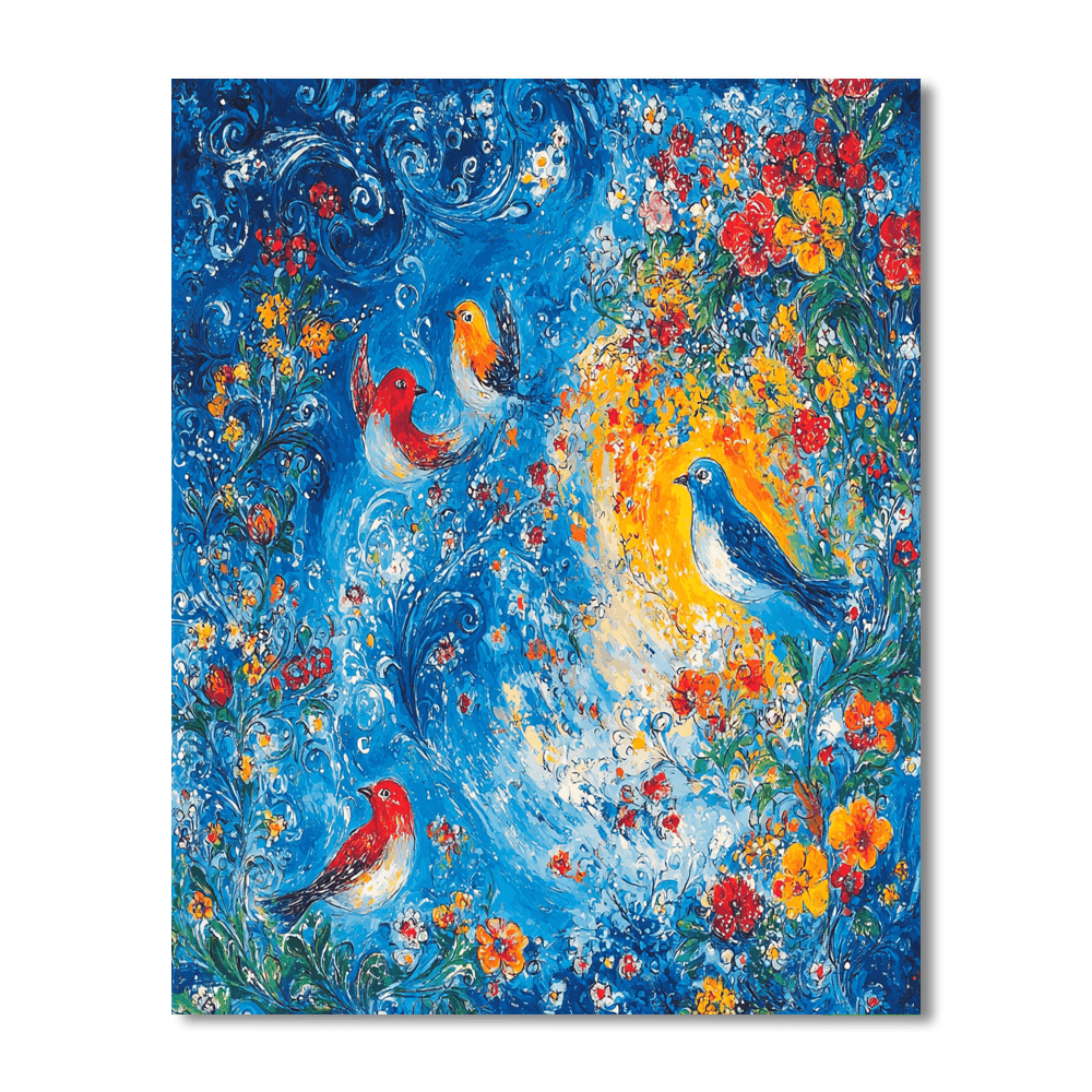 Marc Chagall Inspired Whimsical Birdsong  Paint By Numbers Art