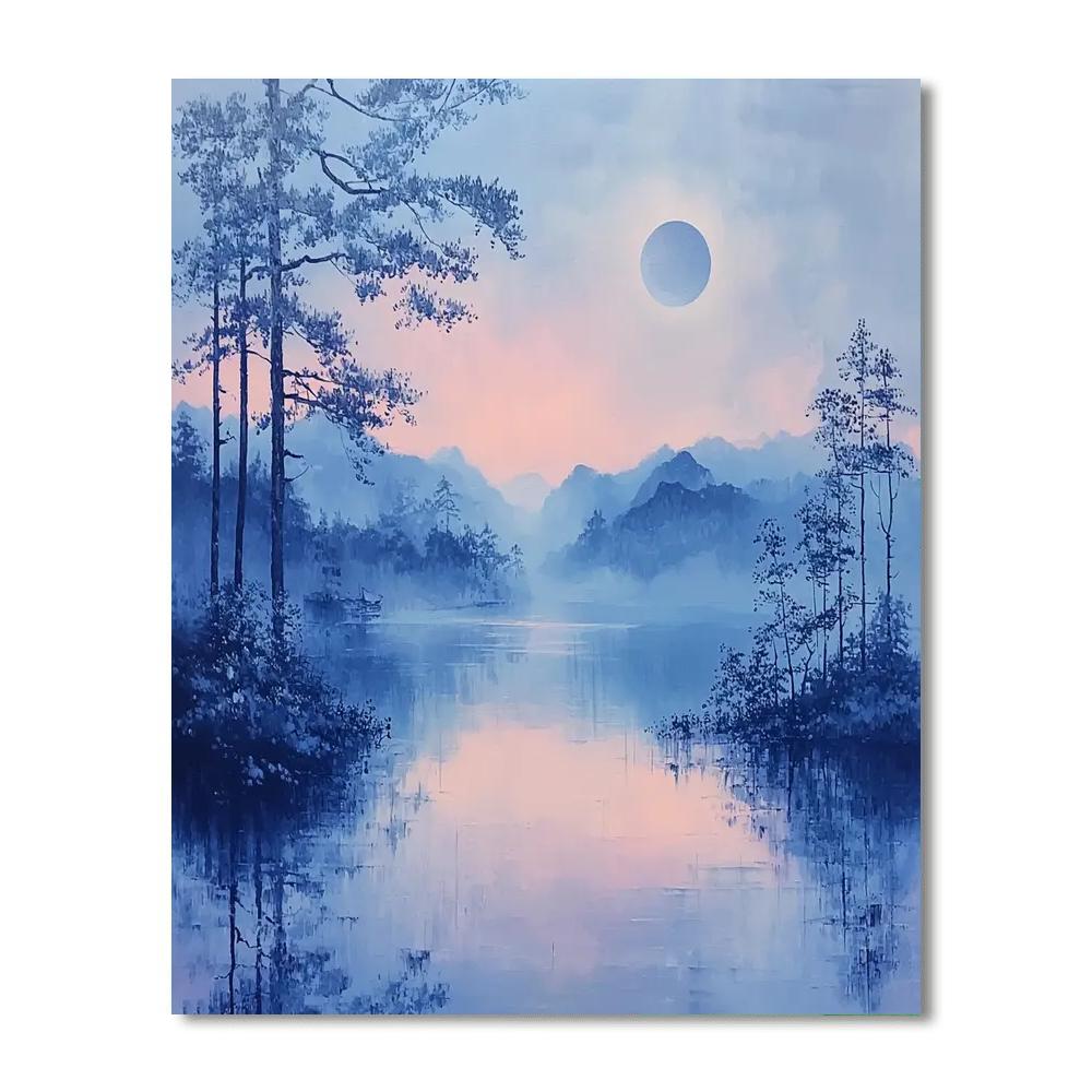 Zhao Mengfu Inspired Enchantment Of Twilight Skies  Paint By Color