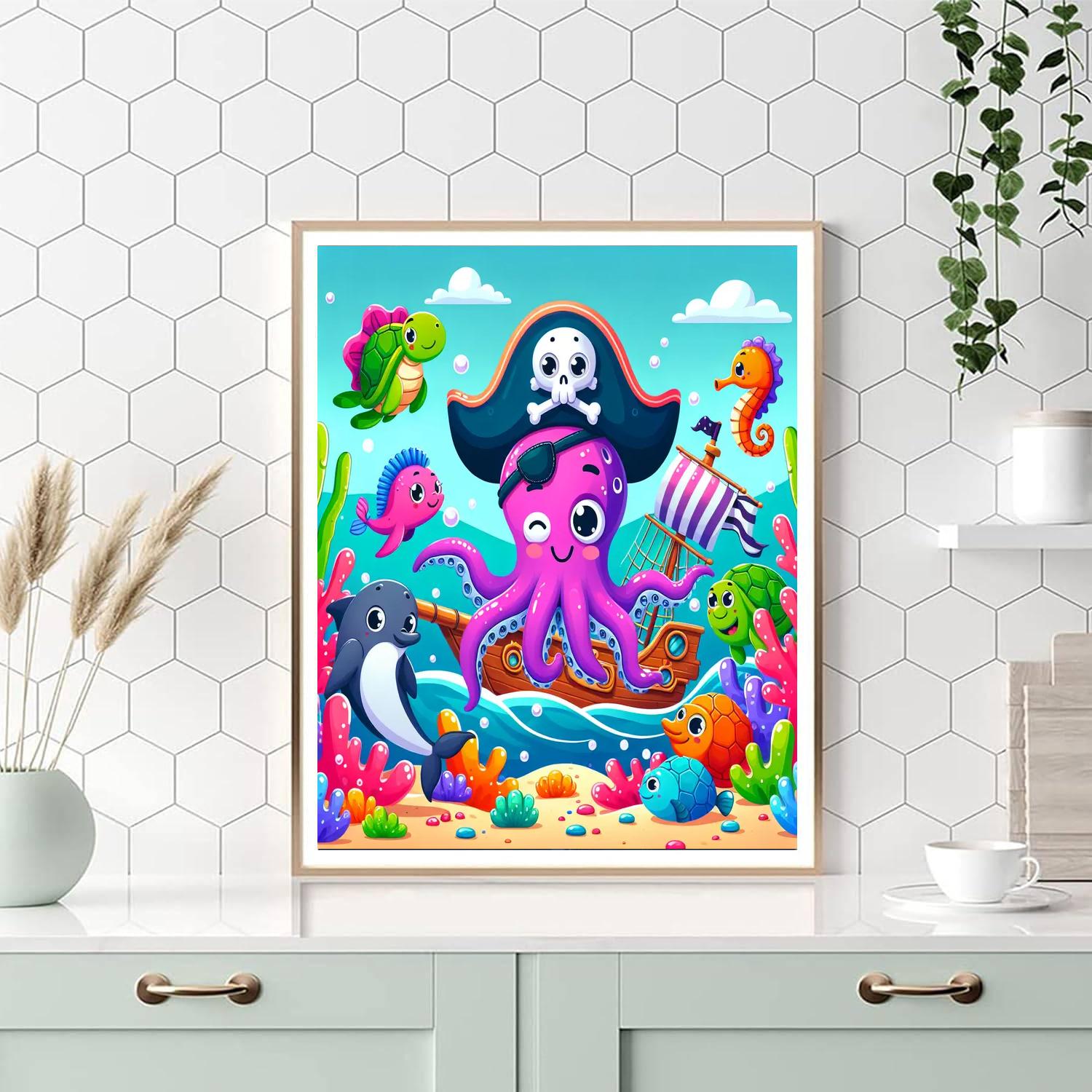 Giggles The Pirate Octopus Numbered Painting Kits
