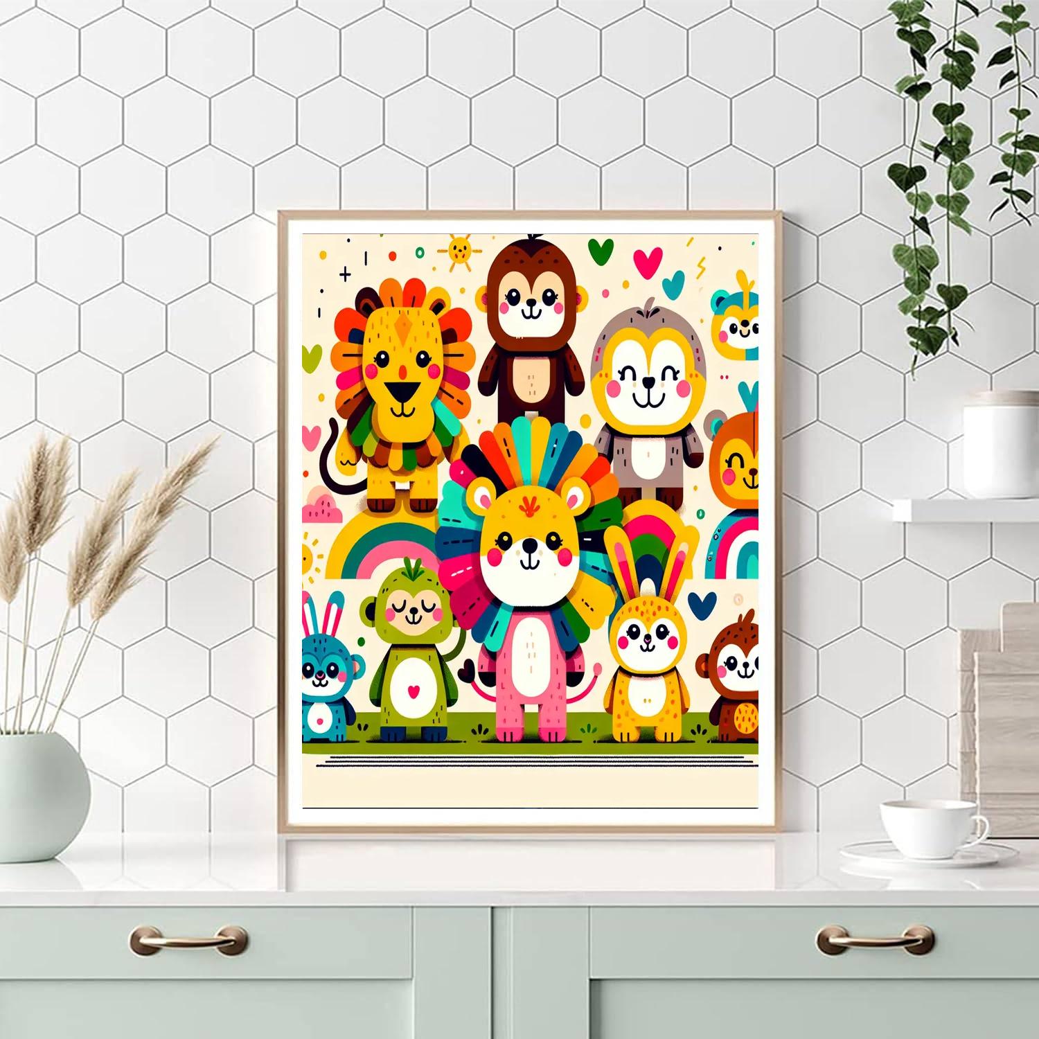 Rainbow Animal Friends Paint By Numbers Kits