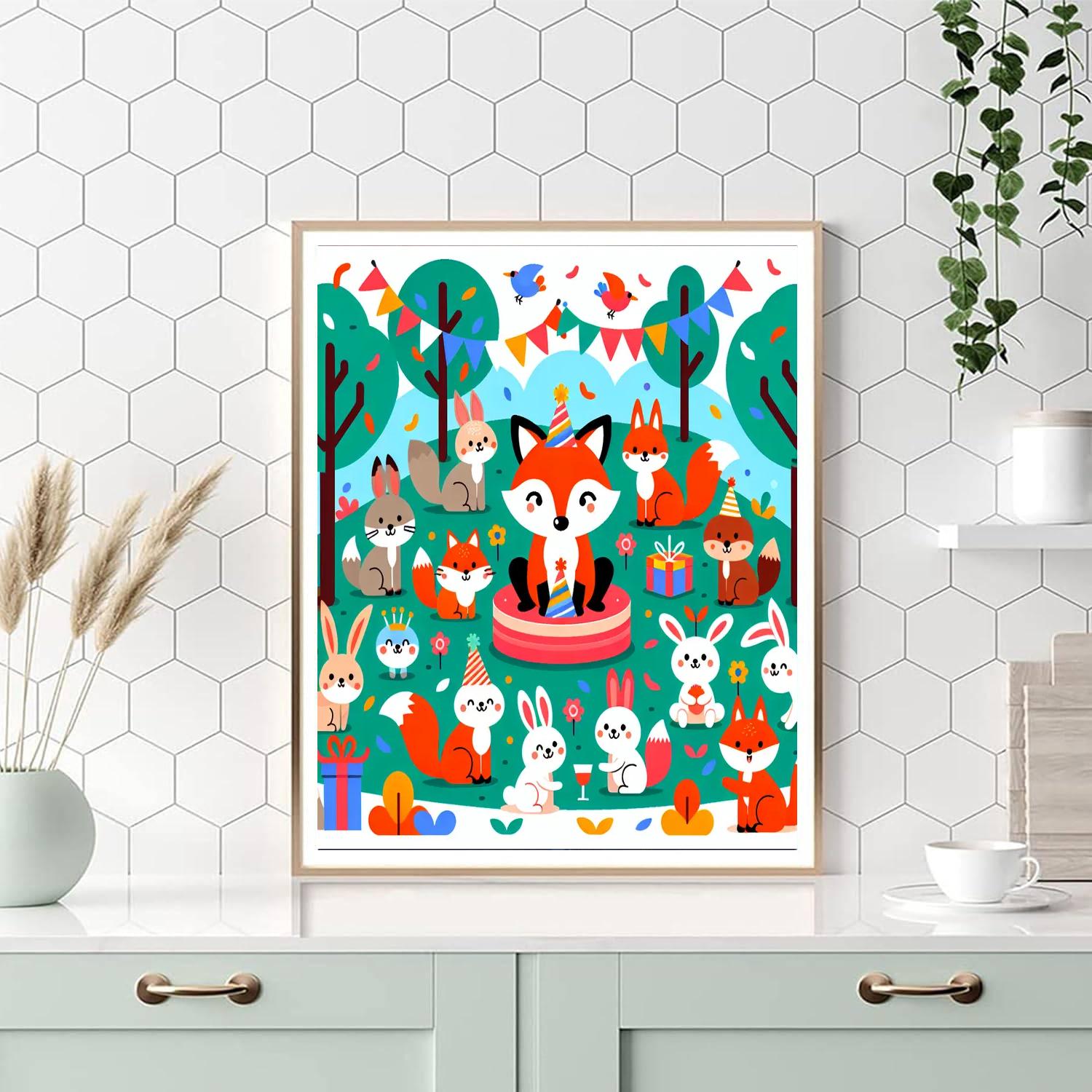 Forest Fox Fiesta Painting Number Kit