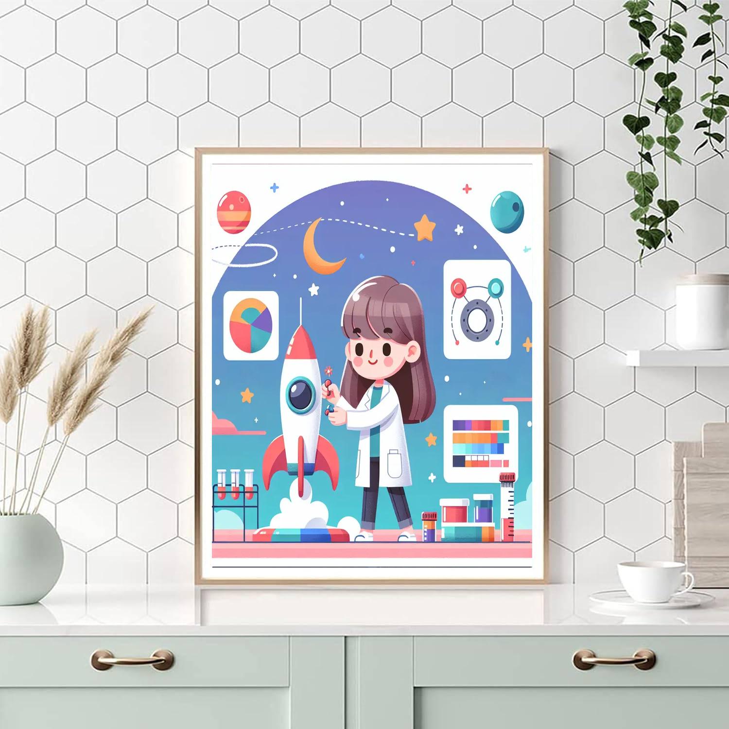 Rocket Scientist Adventure DIY Paint By Numbers
