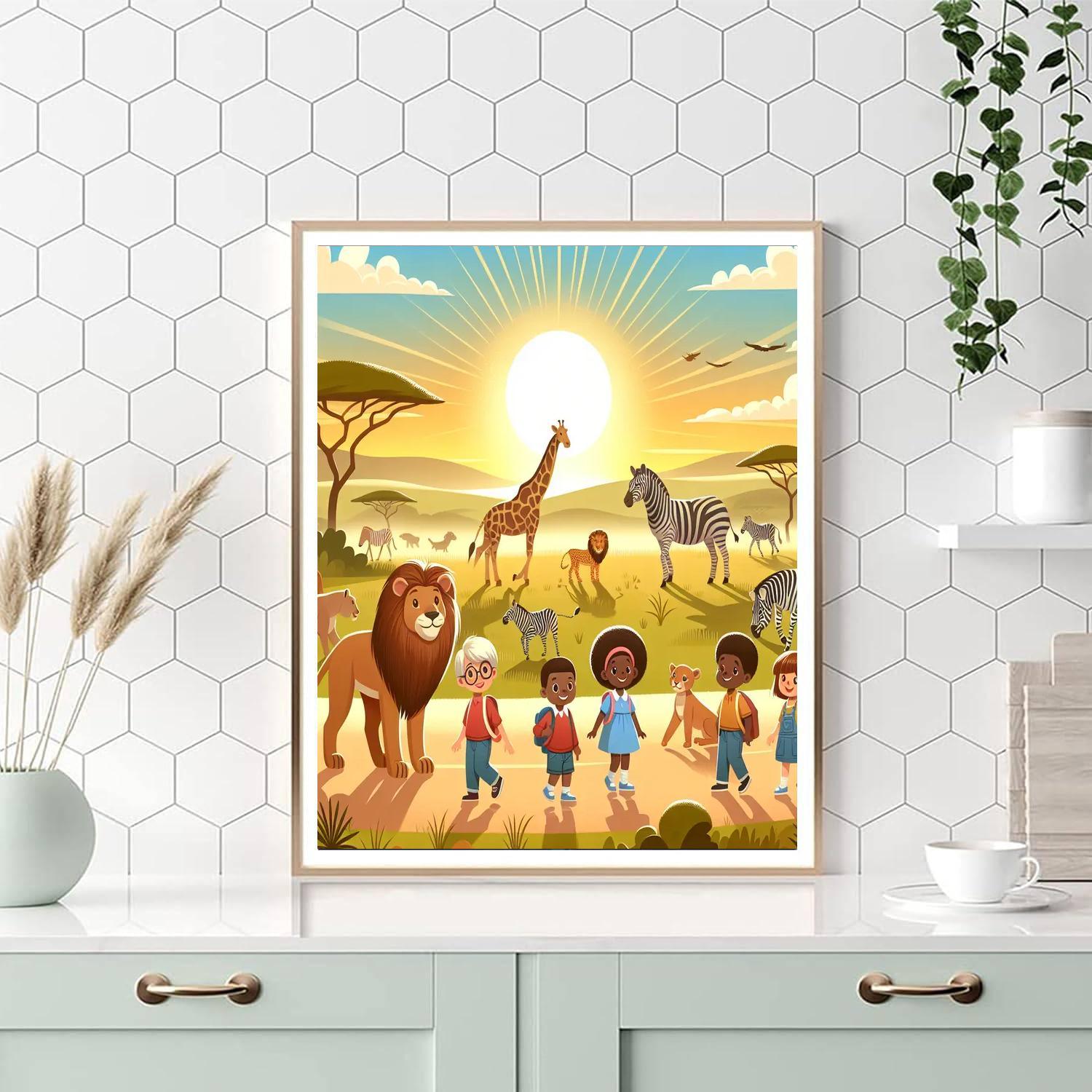 Sunrise Safari Excursion Paint By Numbers Art