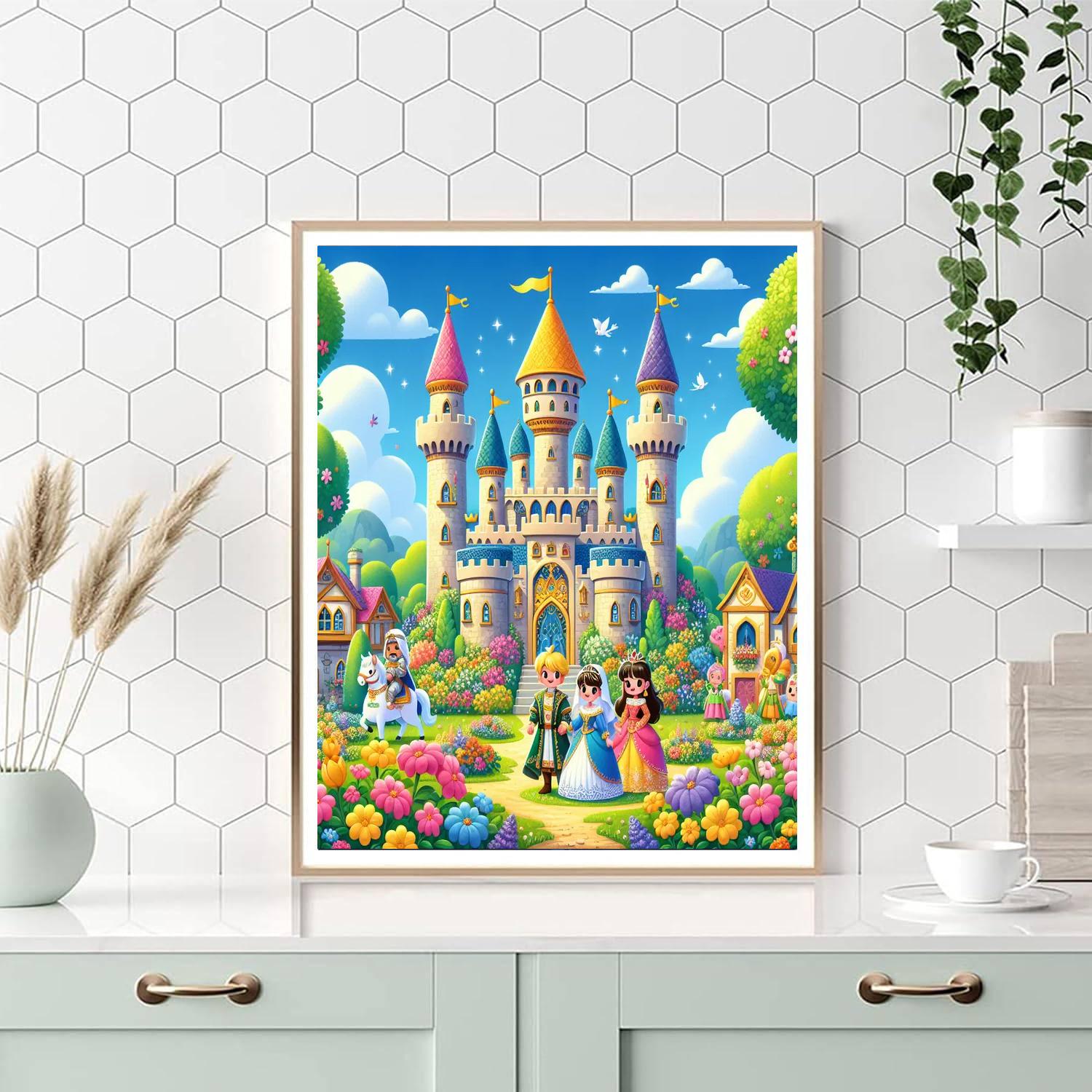 Enchanting Castle Garden Painting By Numbers Kit