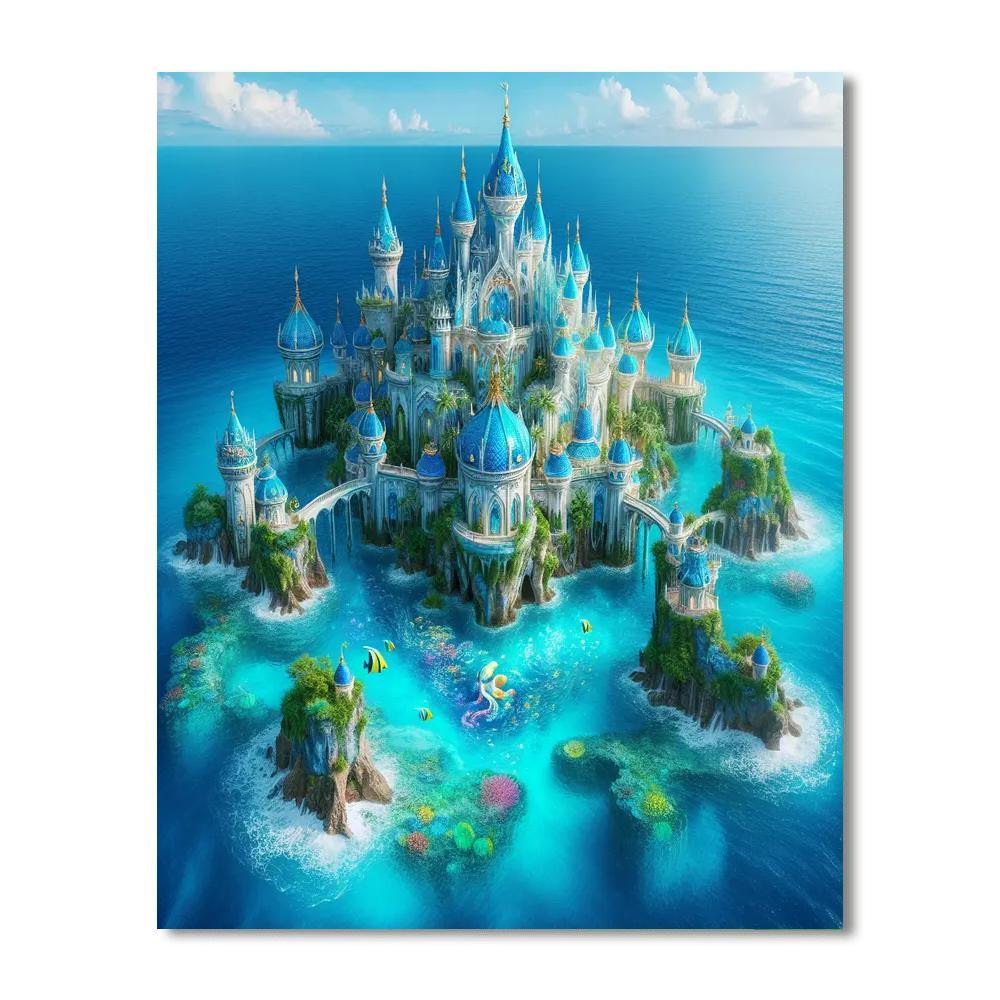 Fantasy Sea Castle Paint By Numbers Art