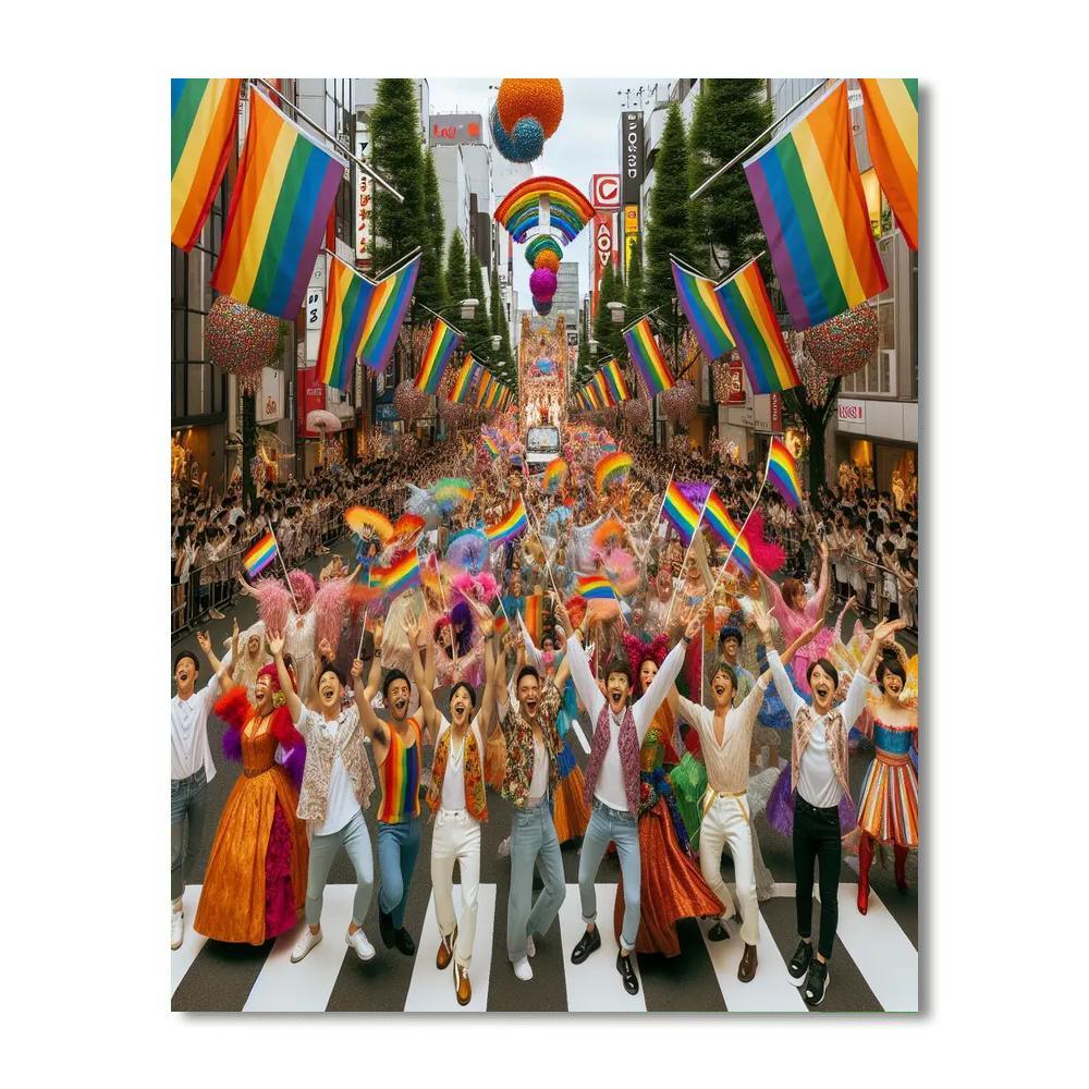 Tokyo Rainbow Pride DIY Paint By Numbers