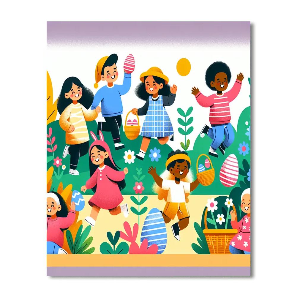 Energetic Easter Egg Hunt Paint By Numbers Art