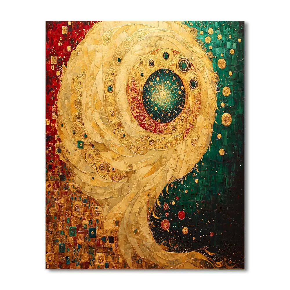 Gustav Klimt Inspired Eternal Spiral Symphony  Paint By Color